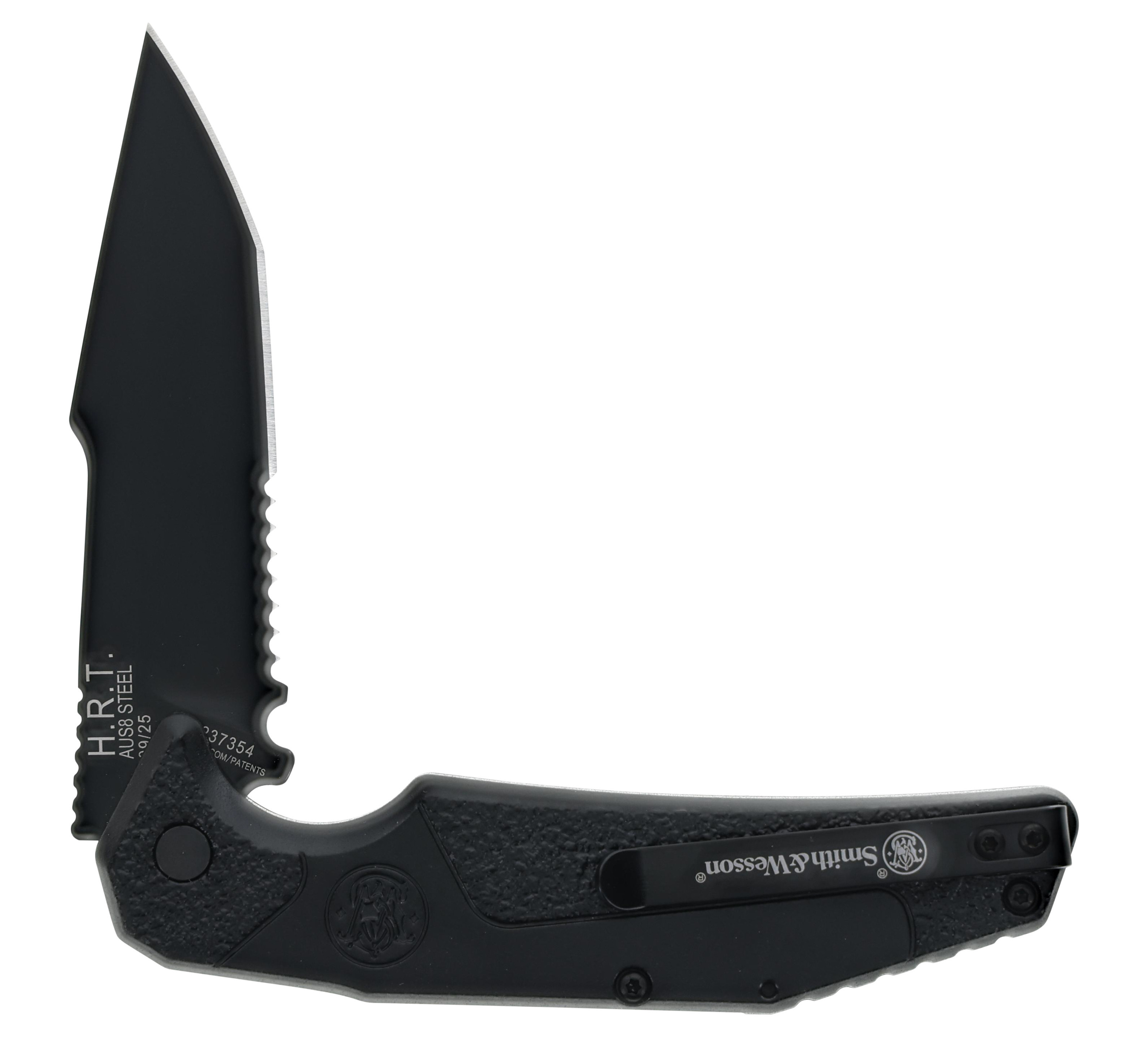 M & P Hostage Response Team (H.R.T.) OTS Auto Blk Aluminum Handle Blk AUS-8 PS Tanto Blade 1237354 View 3