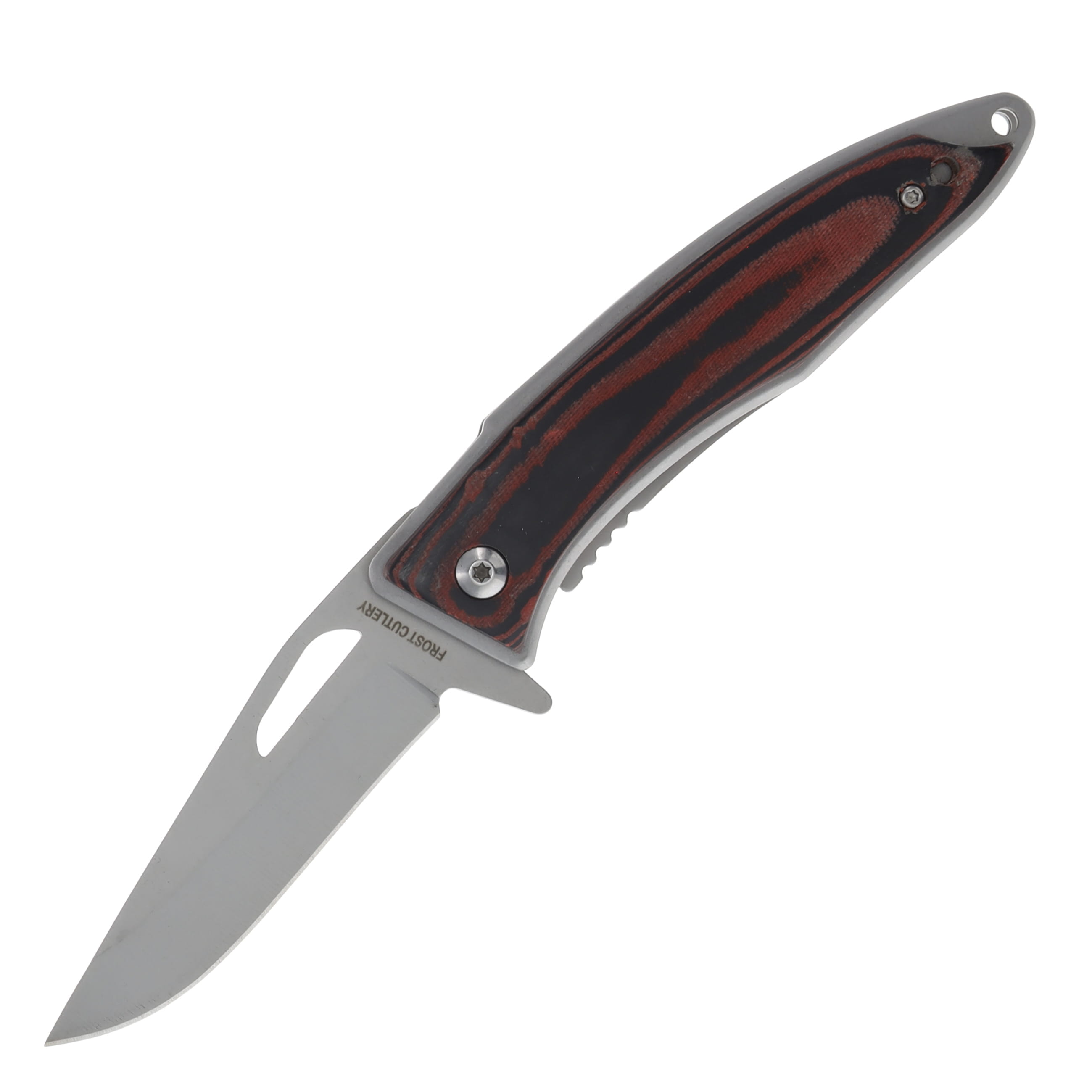 Frost Cutlery Aristocrat Spring-Assisted Folding Knife Stainless/Wood FR363RM View 1
