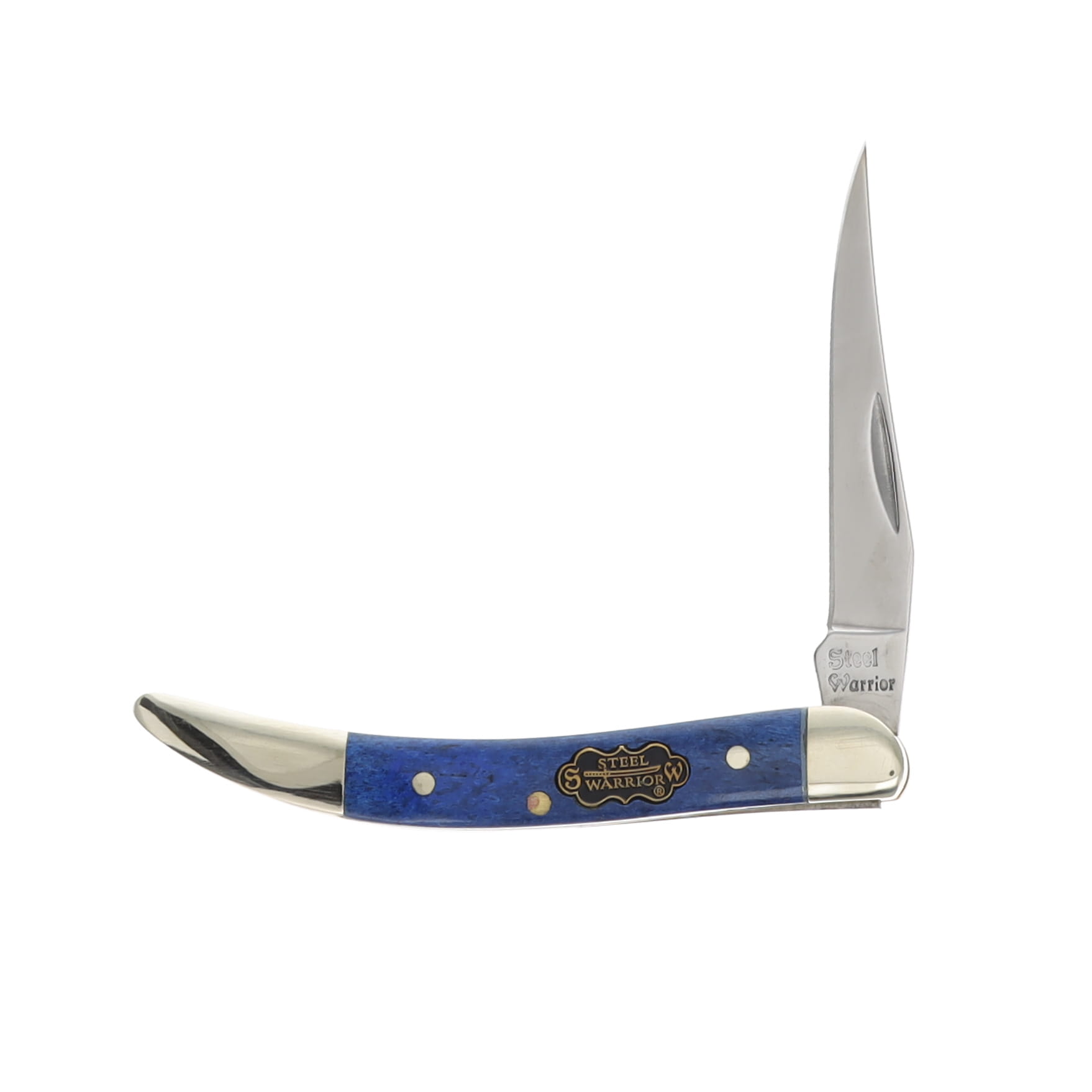 Frost Cutlery Steel Warrior Midnight Blue Bone Small Toothpick Folding Knife FR109MNB View 1
