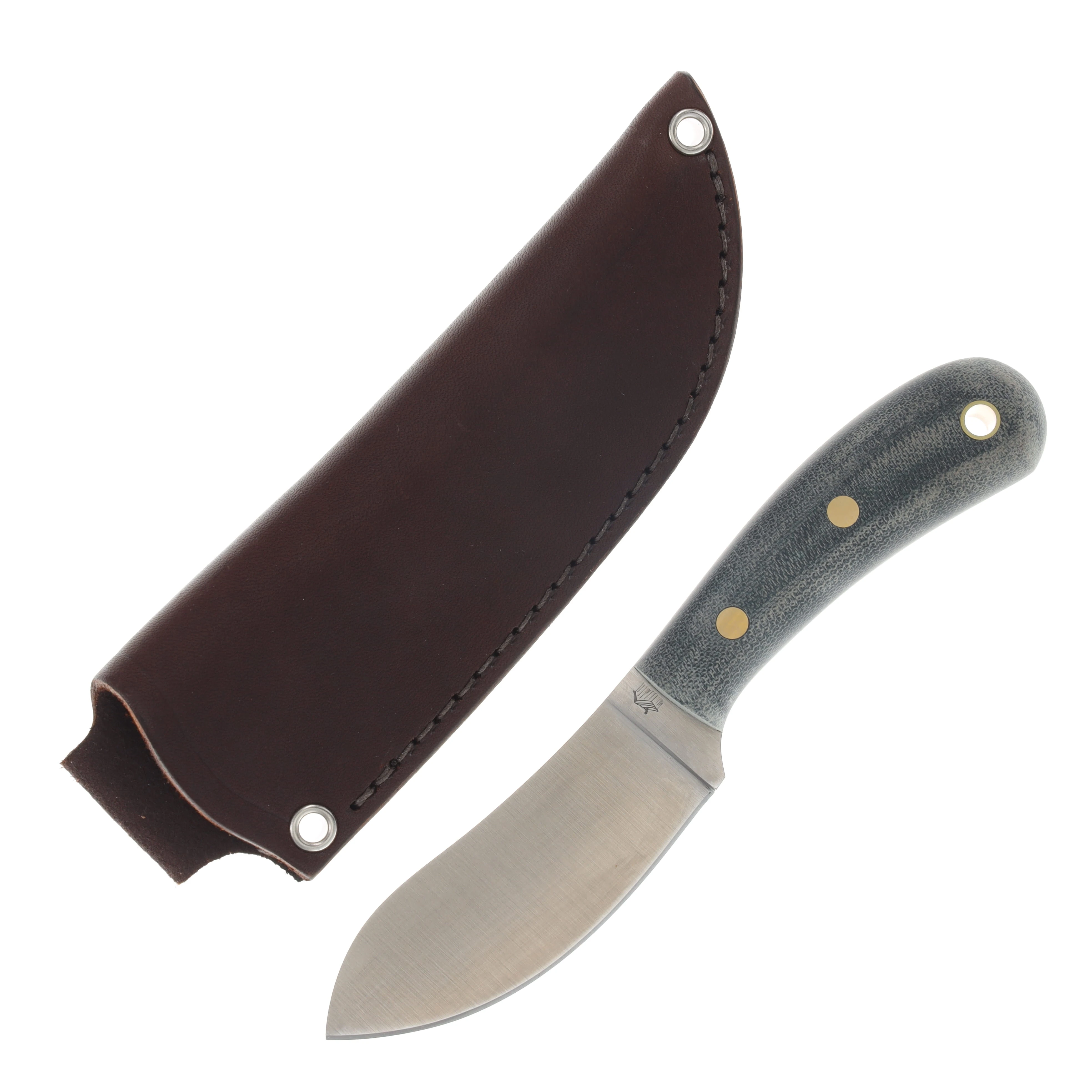 LT Wright Camp MUK Fixed Knife Denim Micarta Handle A2 Flat Grind LT048 View 1