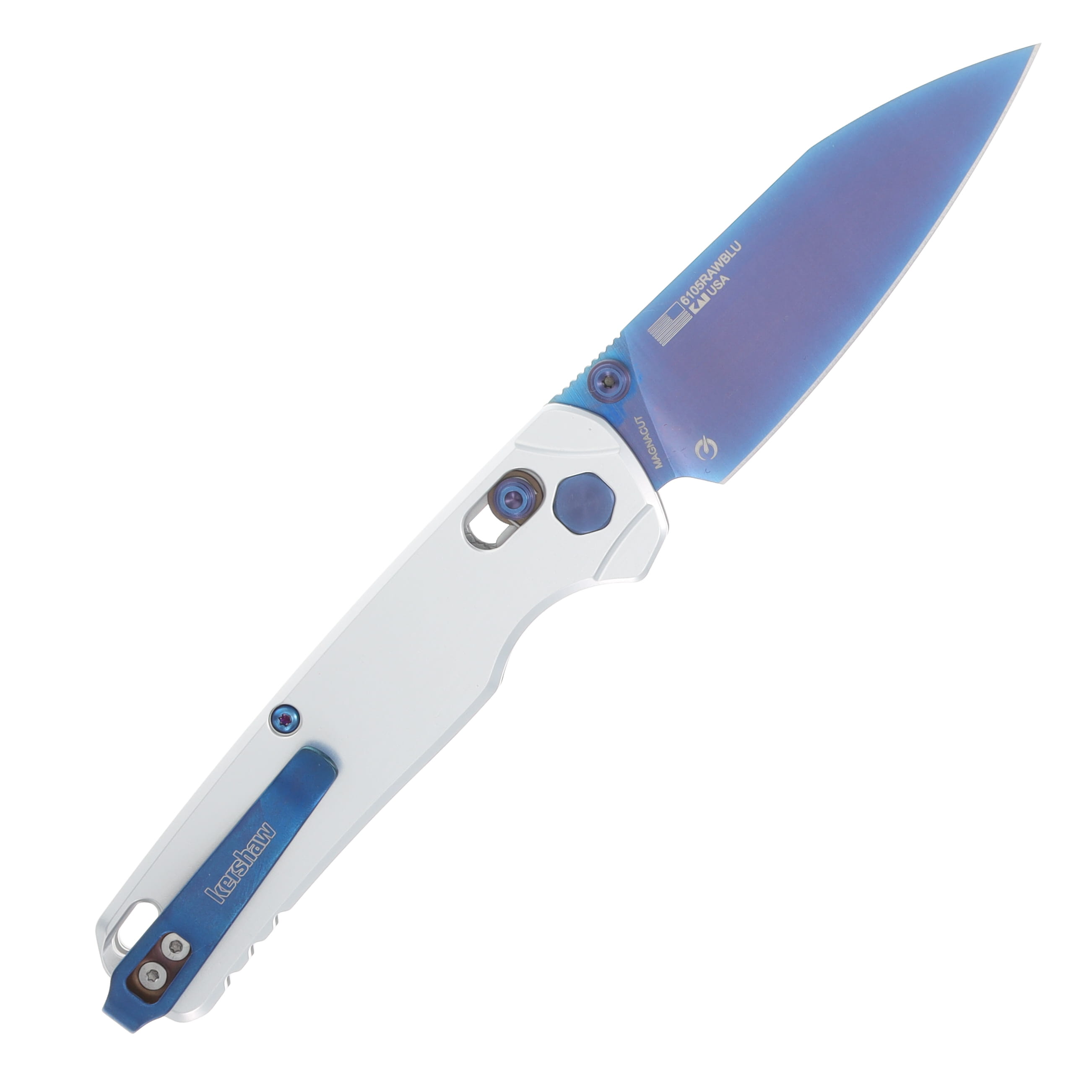 Kershaw Bel Air Cryopick DuraLock Folding Knife Blue Magnacut/Raw Aluminum KS6105RAWBLU View 2