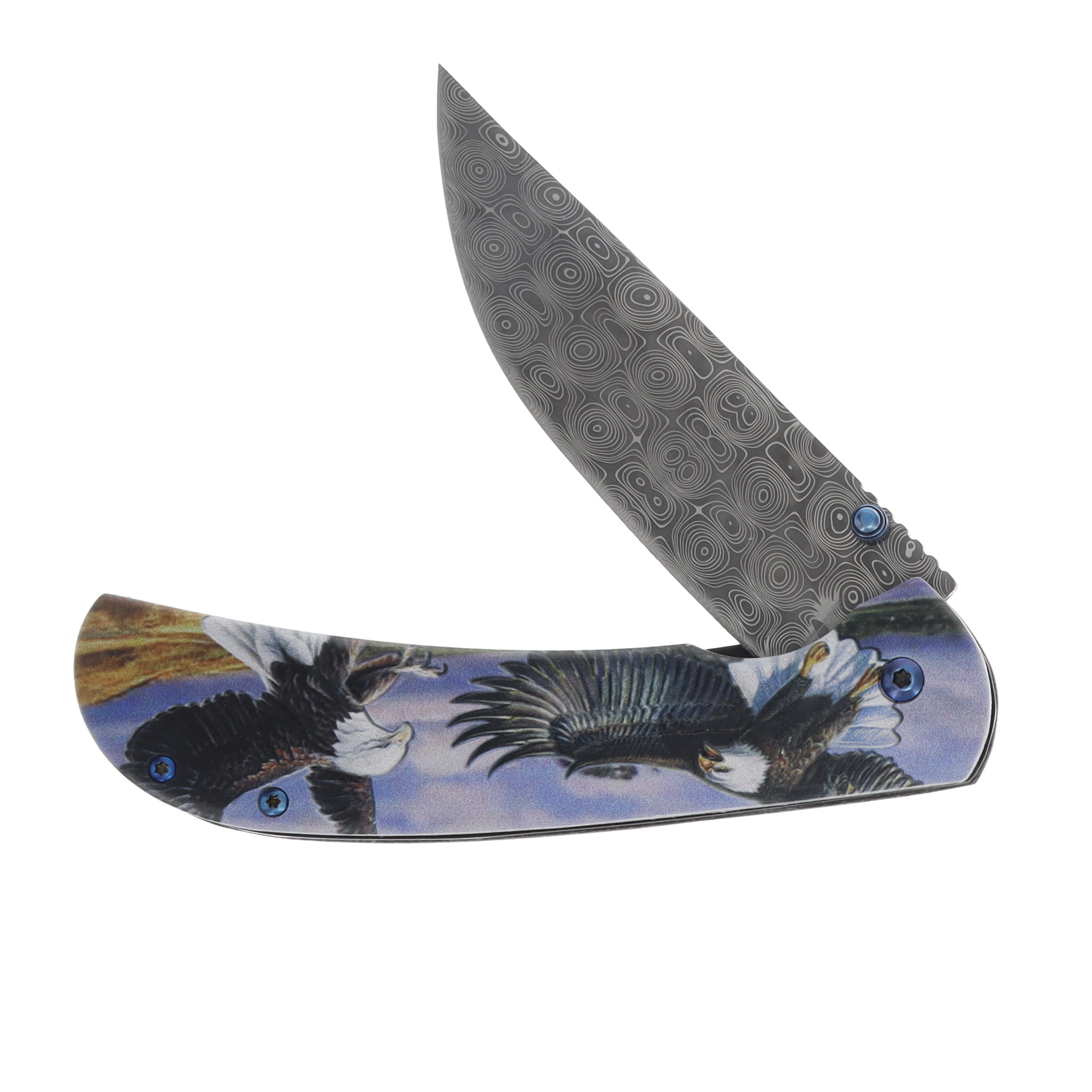 Frost Black Hills Eagle Linerlock Assisted Folding Knife 3D Aluminum Handle View 3