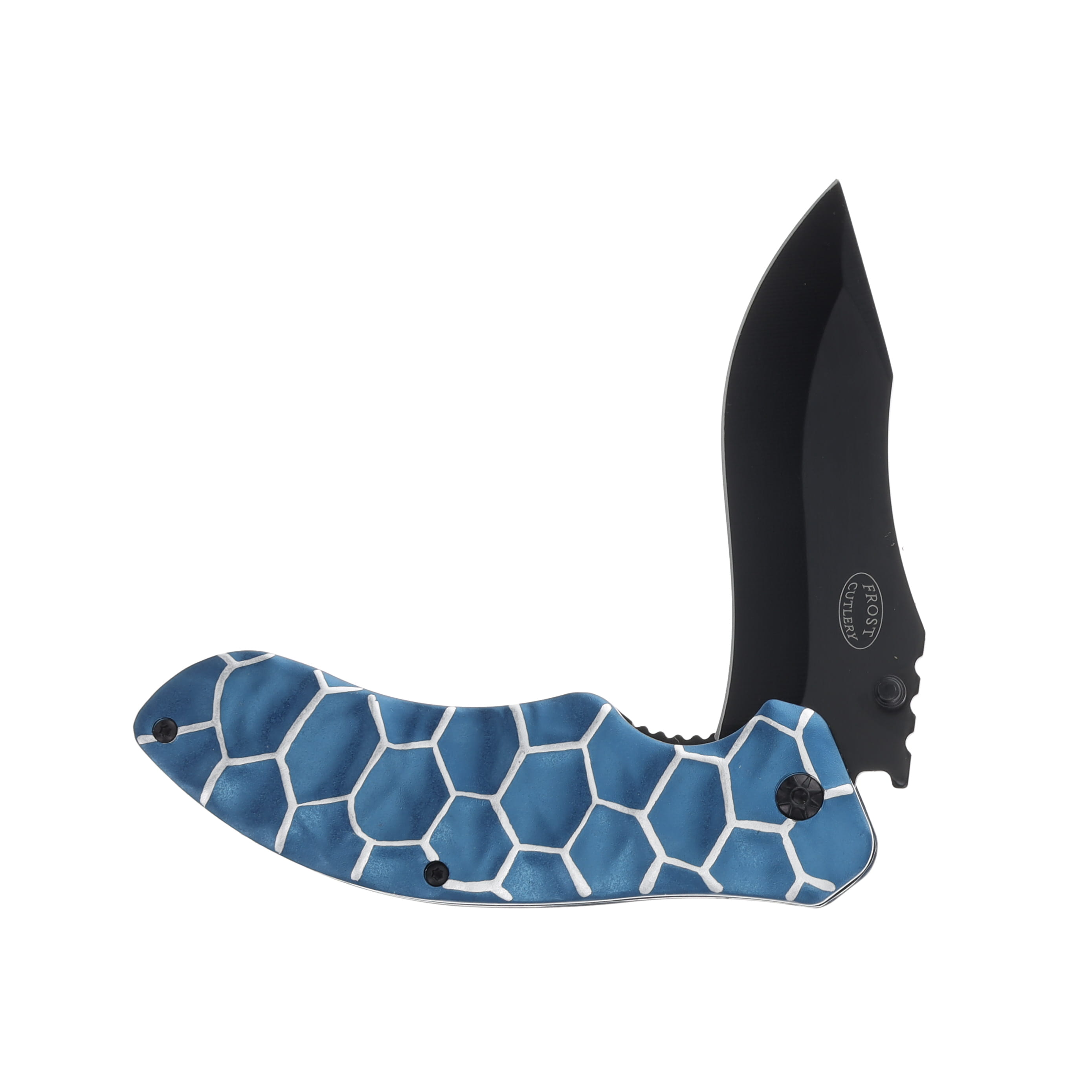 Frost Cutlery Blue Matrix Spring-Assisted Linerlock Folding Knife FRFC60BL View 3
