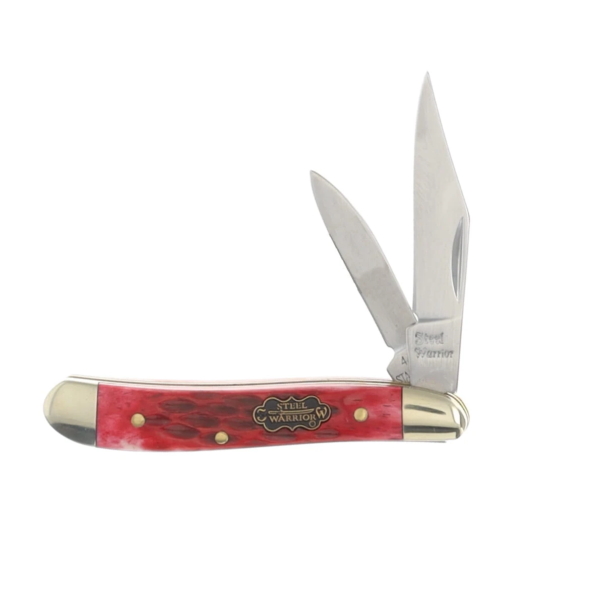 Frost Steel Warrior Folding Pocket Knife Dark Red Walnut Jigged Bone Little Peanut FRSW107DRWJ View 1