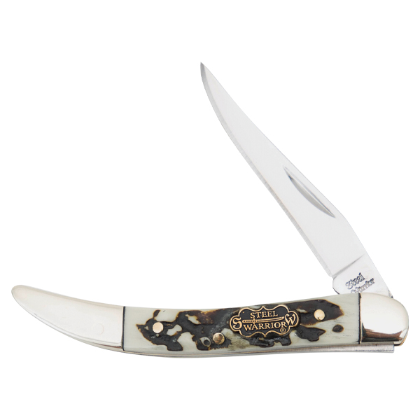 Frost Steel Warrior Imitation Stag Toothpick Folding Pocket Knife FRSW109SBR View 1