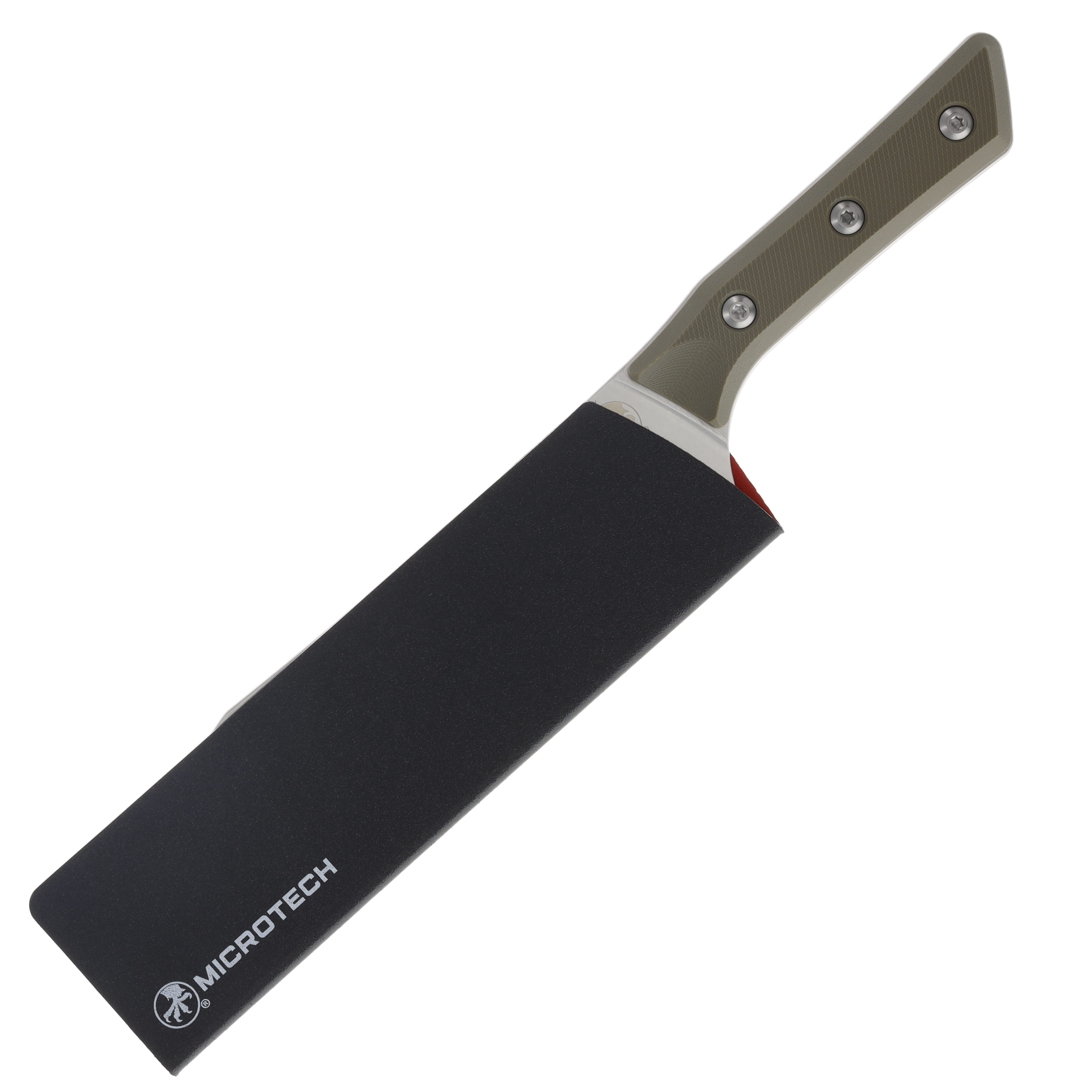 Microtech 8in Chef Knife Stonewash Standard OD Green G-10 MT300010OD View 4