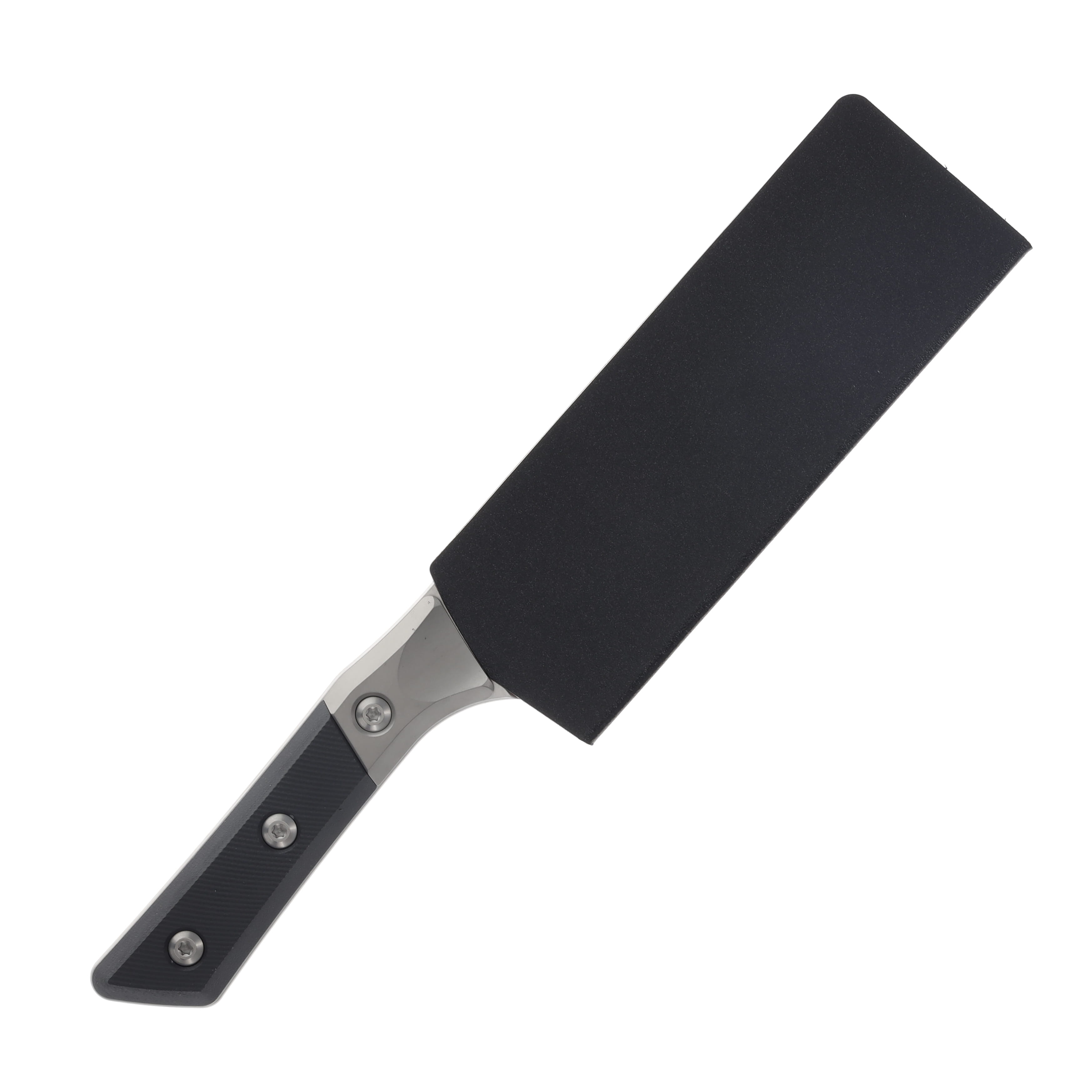 Microtech 6in Santoku Fixed Knife SW Standard Titanium Bolster Black G-10 MT3200B10BK View 4
