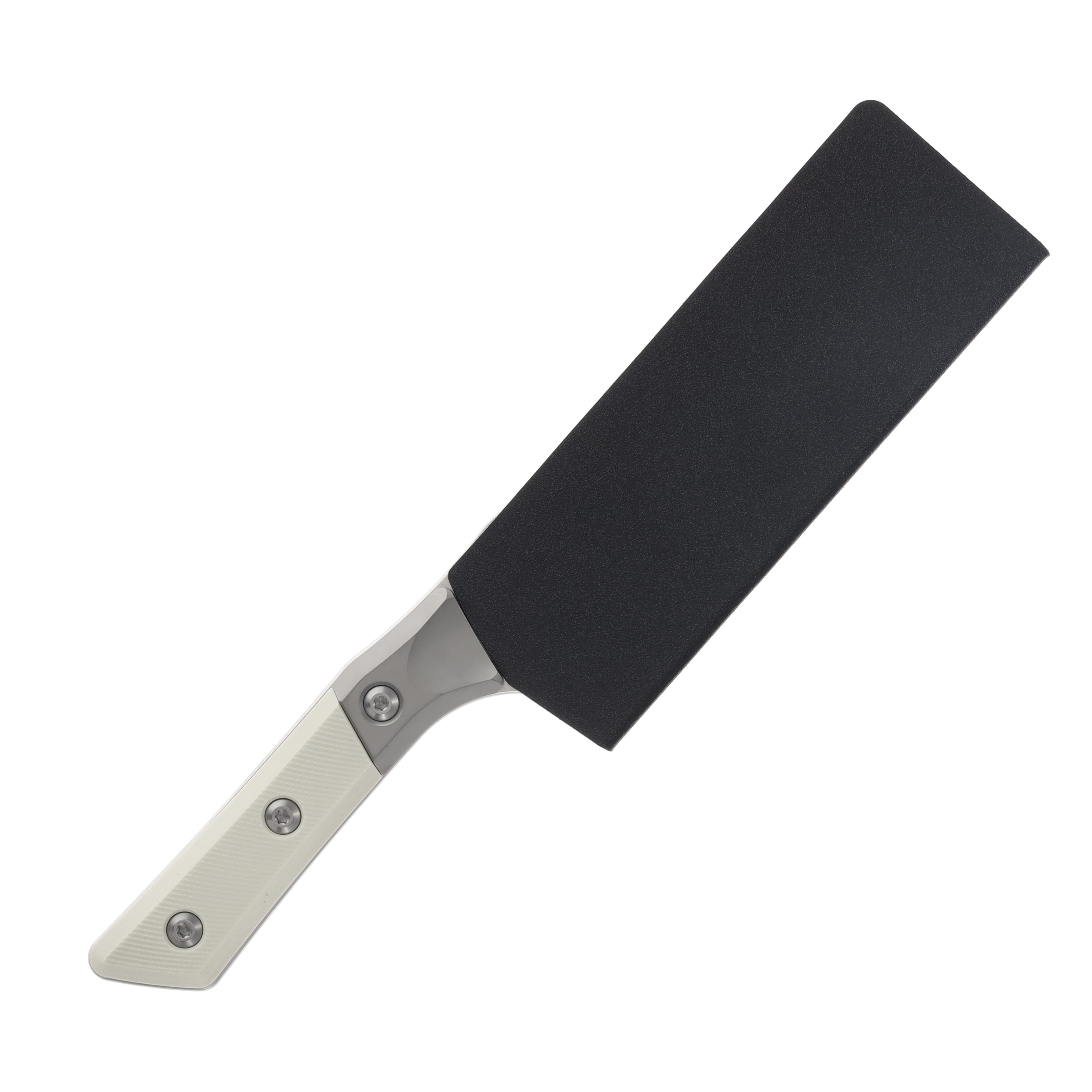Microtech 6in Santoku Fixed Knife SW Standard Titanium Bolster Ivory G-10 MT3200B10IV View 3