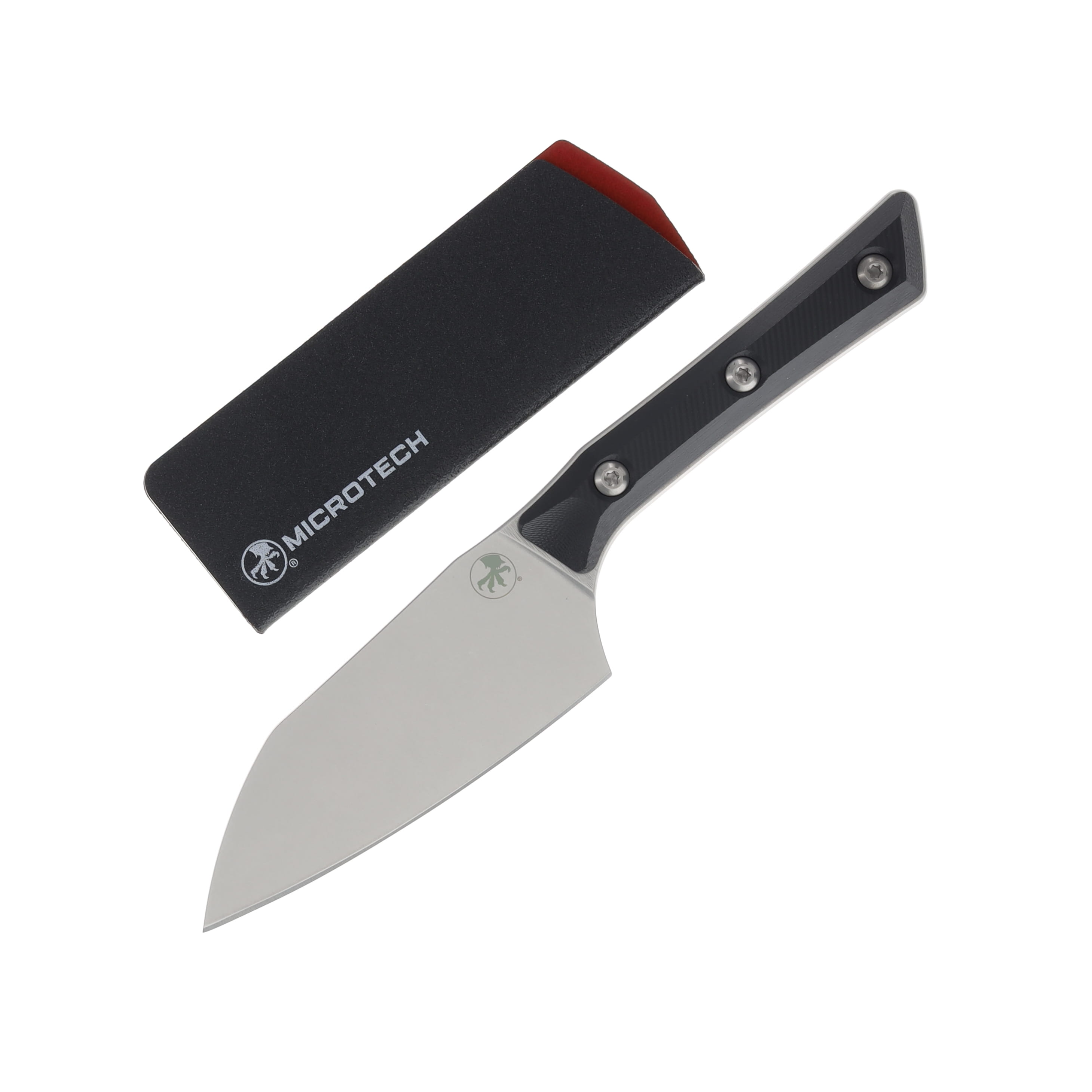 Microtech 4.2in Santoku Fixed Knife Stonewash Standard Black G-10 MT330010BK View 1