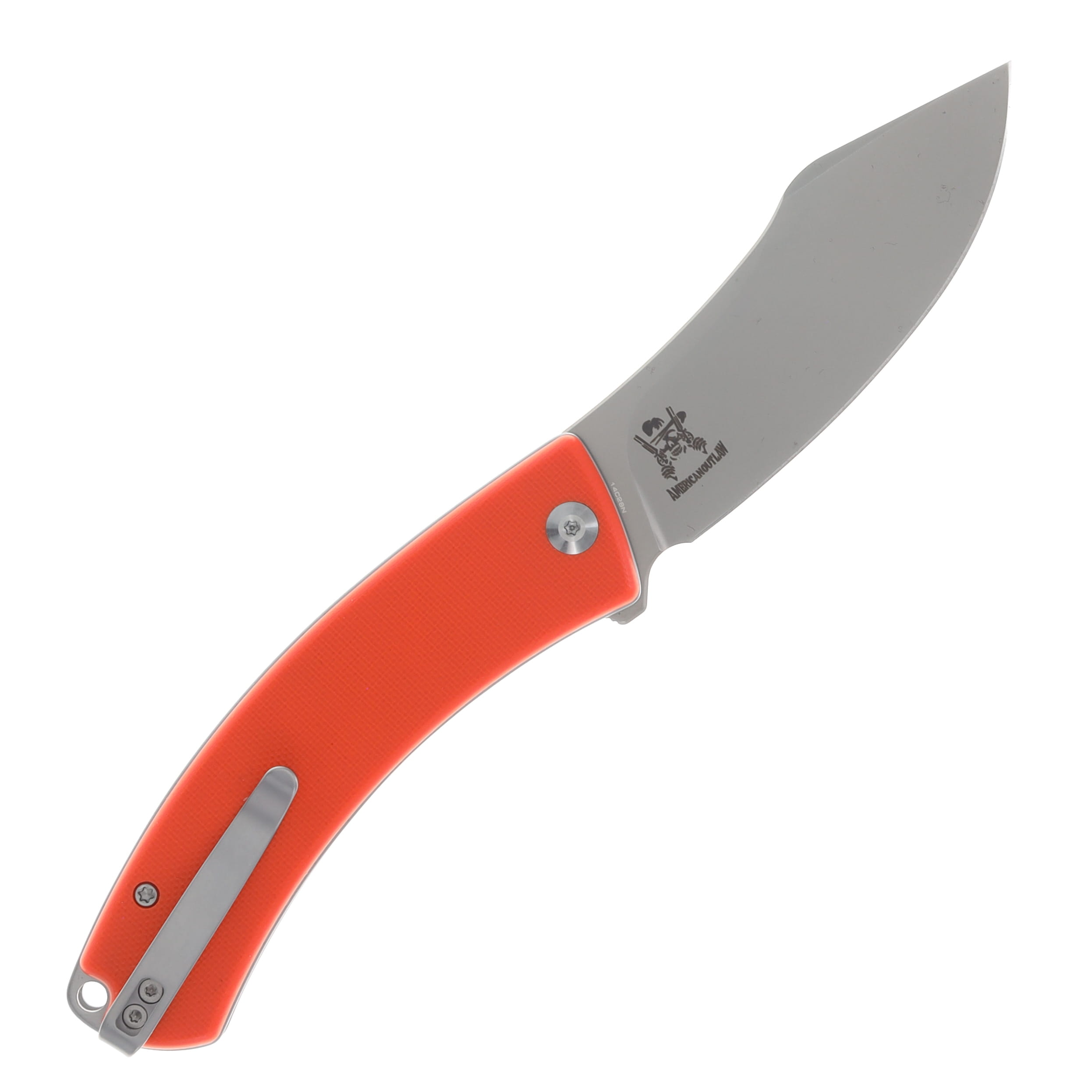 CIVIVI Outlaw Muk Folding Knife Orange 3.47in Plain Stonewash Nessmuk C24079-2 View 2