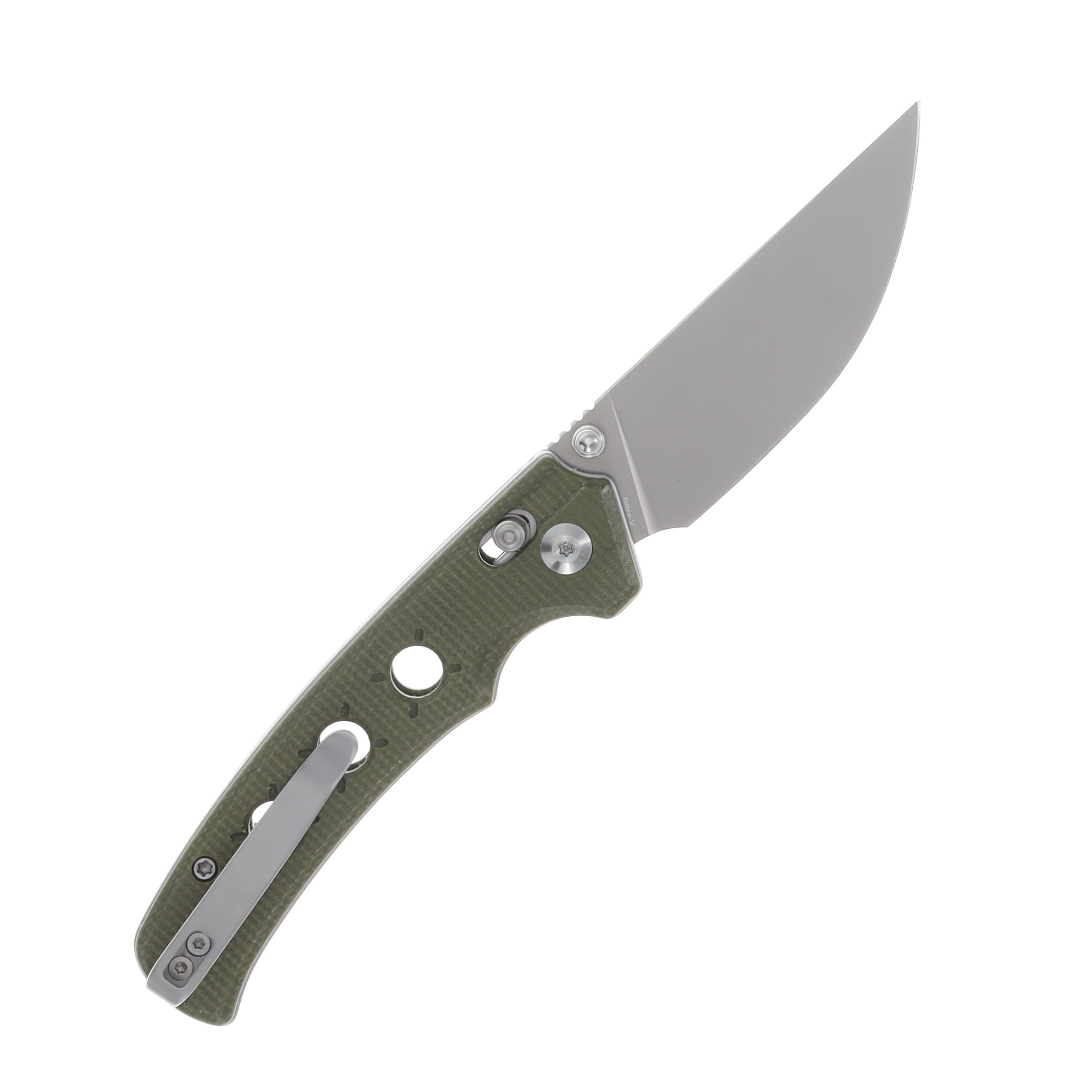 CIVIVI Noctis Folding Knife Stonewash Nitro V/Olive Drab Canvas Micarta and G-10 C24020C-3 View 2