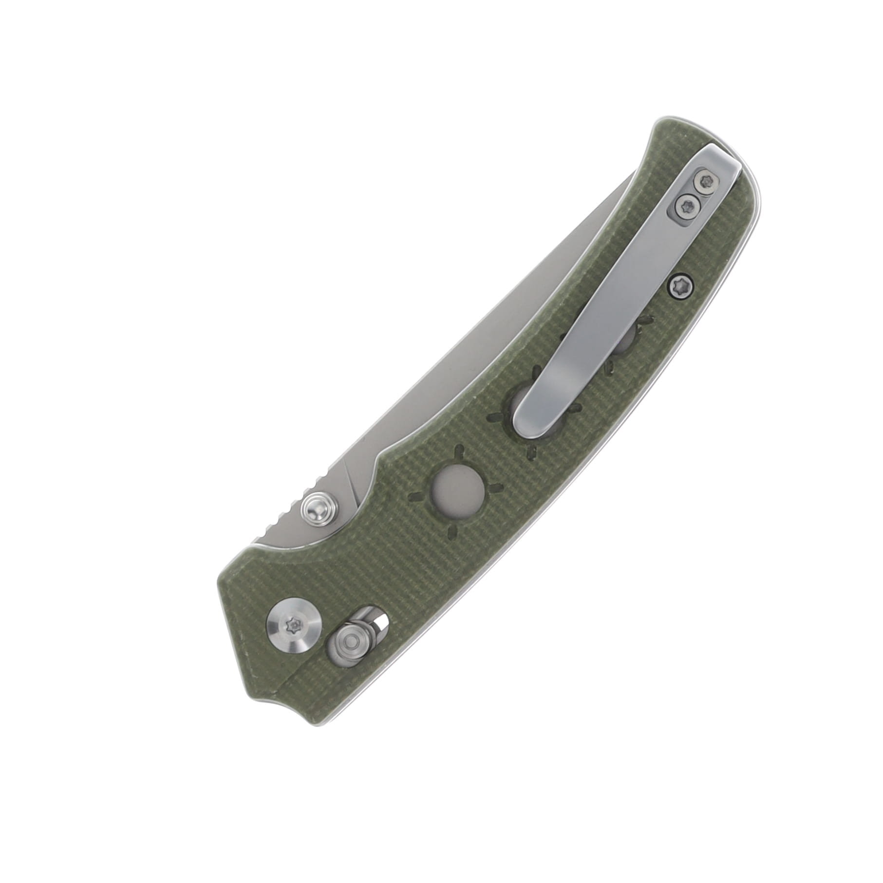 CIVIVI Noctis Folding Knife Stonewash Nitro V/Olive Drab Canvas Micarta and G-10 C24020C-3 View 4