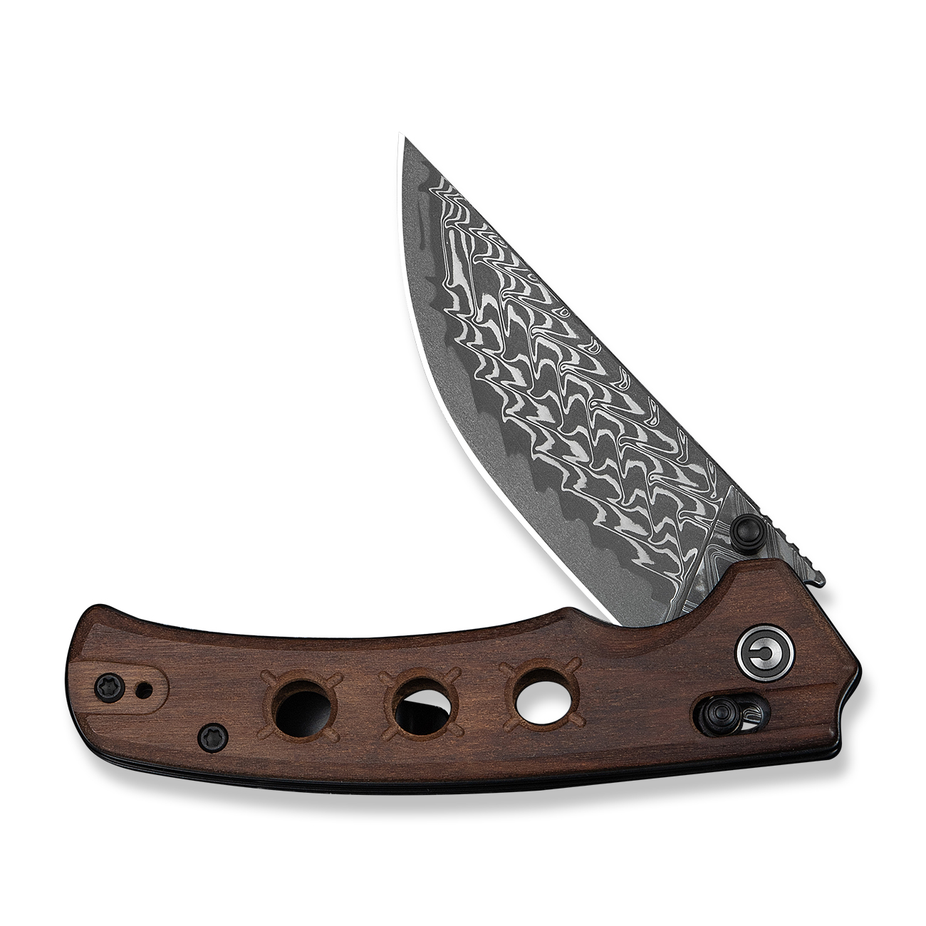 CIVIVI Noctis Folding Knife Damascus Blade/Guibourtia Wood Handles C24020C-DS1 View 3