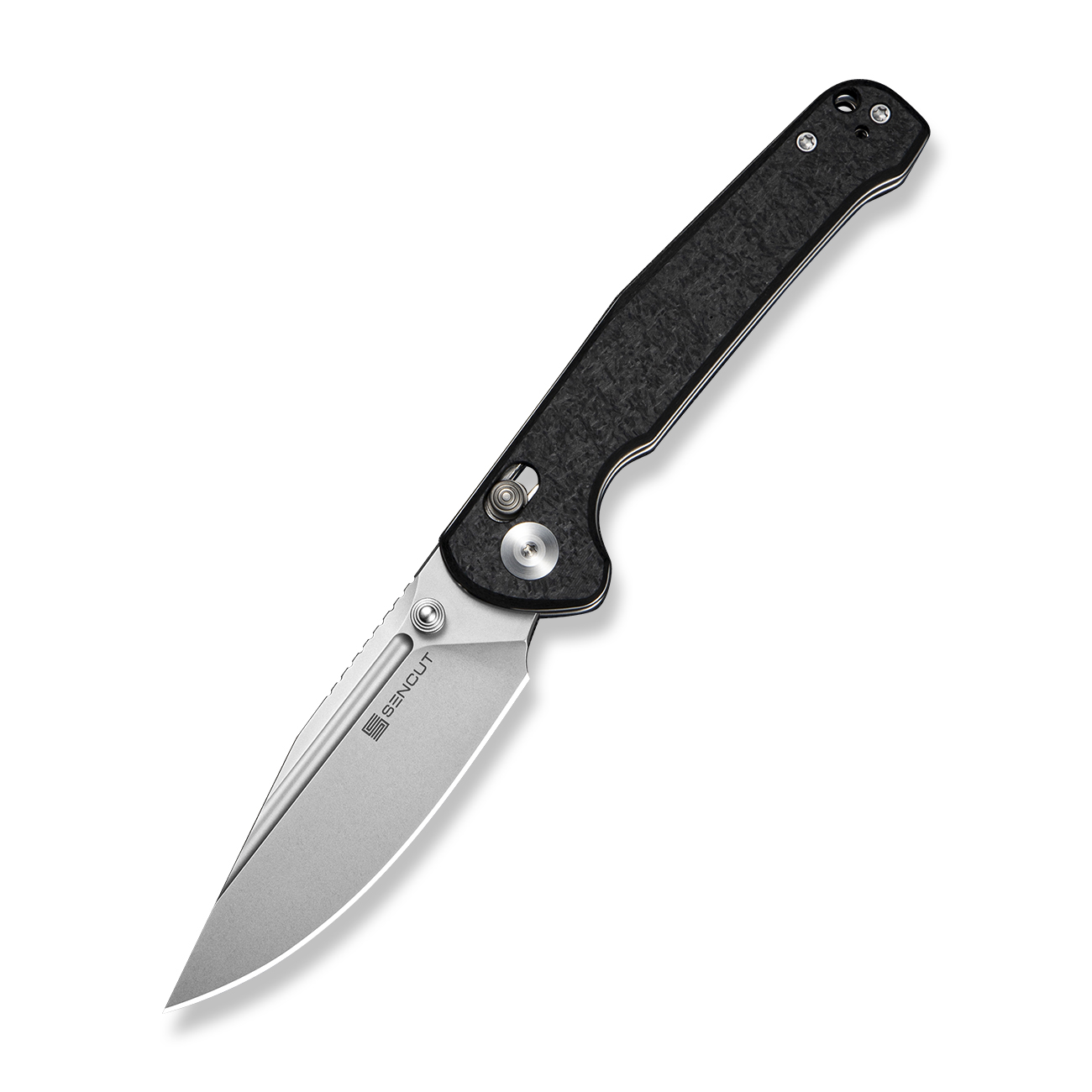 Sencut Glenspar Folding Knife Black Shredded G-10 Handle SW 9Cr18MoV Blade S25046-2 View 1