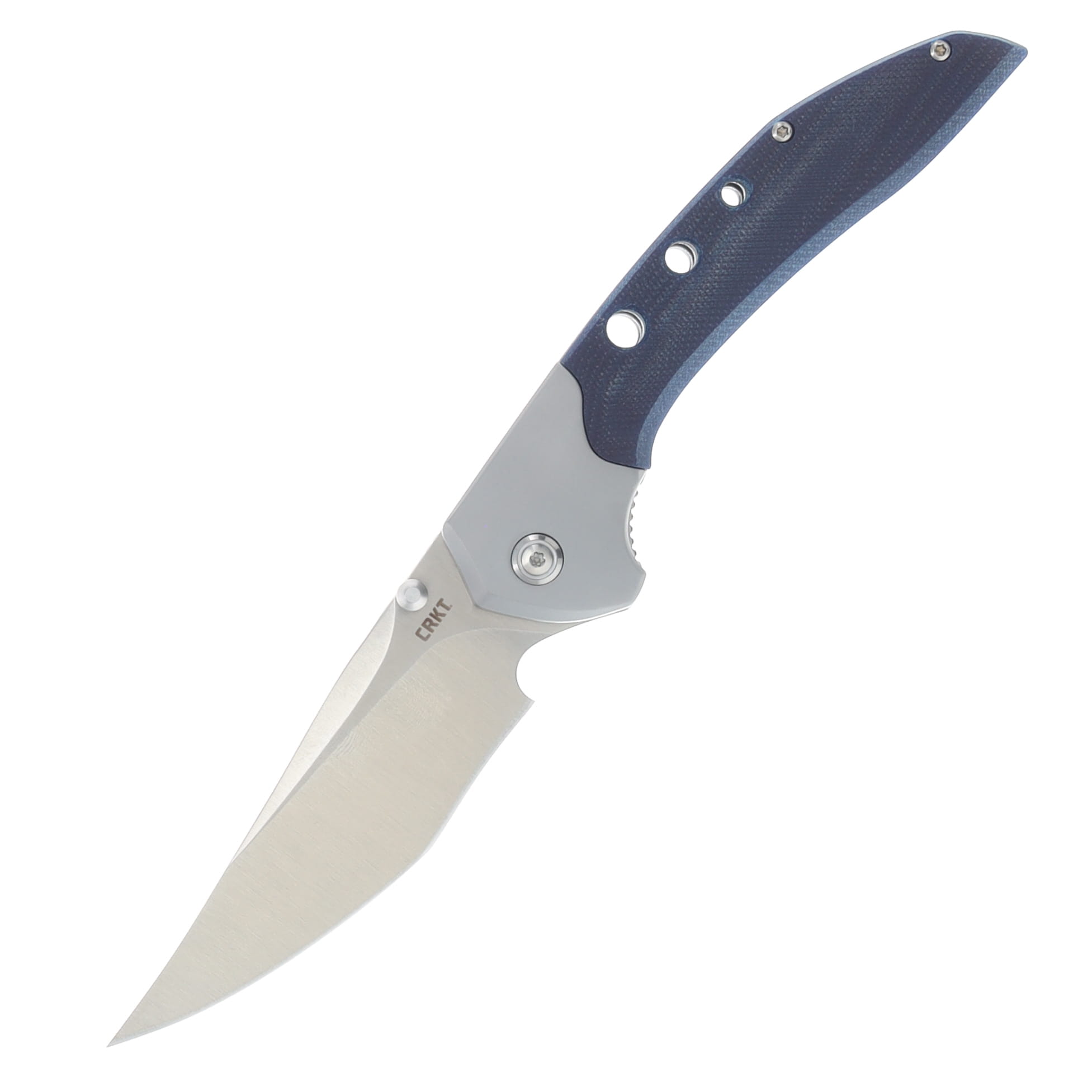 CRKT Orochi Liner Lock Blue G-10 With SS Bolster Satin 14C28N