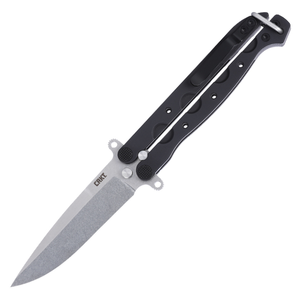 Columbia River M16-02 Balisong Black Aluminum Handle SW Magnacut Blade CRM16-02BALI View 1