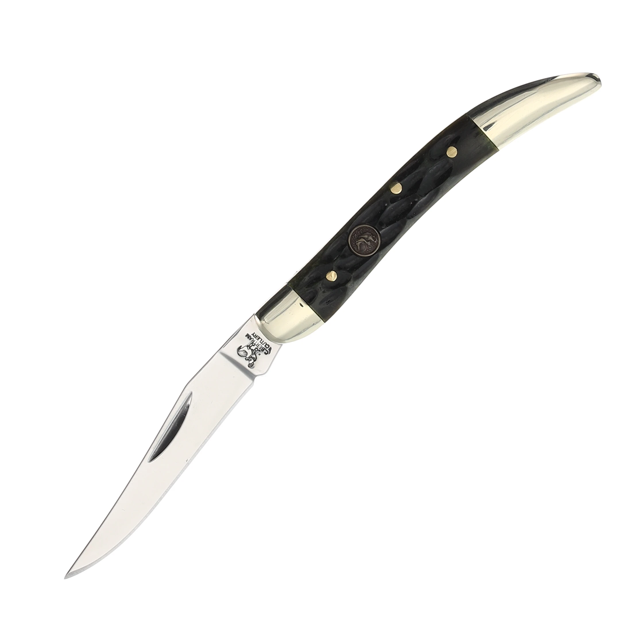 Hen & Rooster Antique Green Jigged Small Toothpick Folding Knife HR961AGB View 7