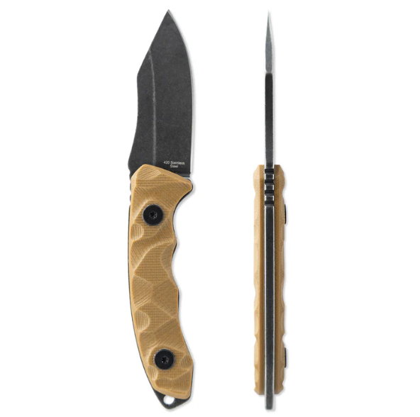 Skallywag Tactical The Mini Desert Tan 2in Plain Black Stonewash Clip Point SWTTMDT View 6