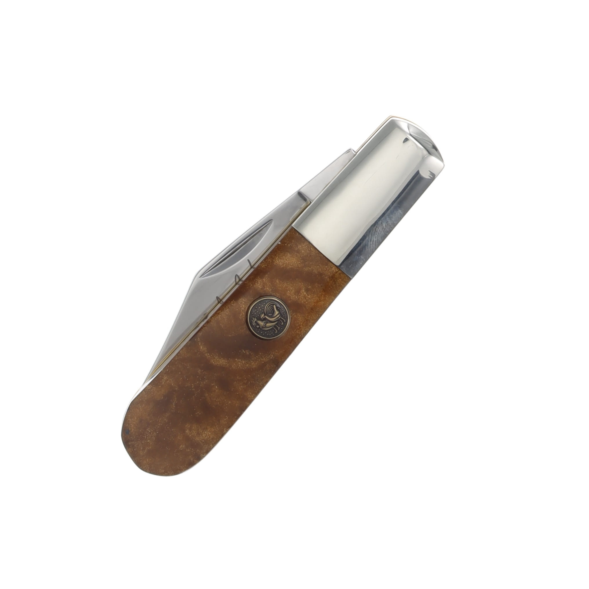 Hen & Rooster Michael Prater 2 Blade Barlow Folding Knife Copper Corelon Handle HR163MPCP View 3