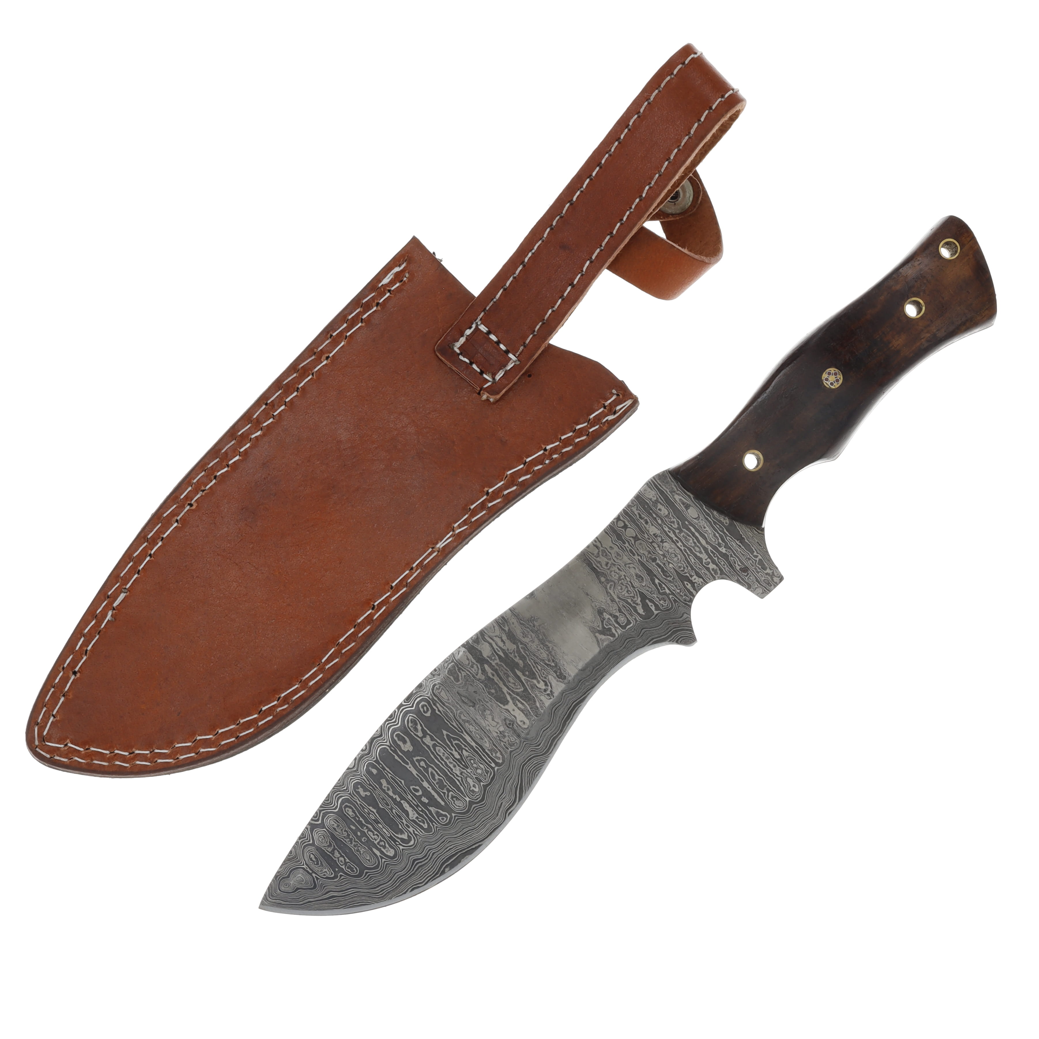 Valley Forge Damascus Kukri Fixed Blade Wood Handle VFD30WW View 2
