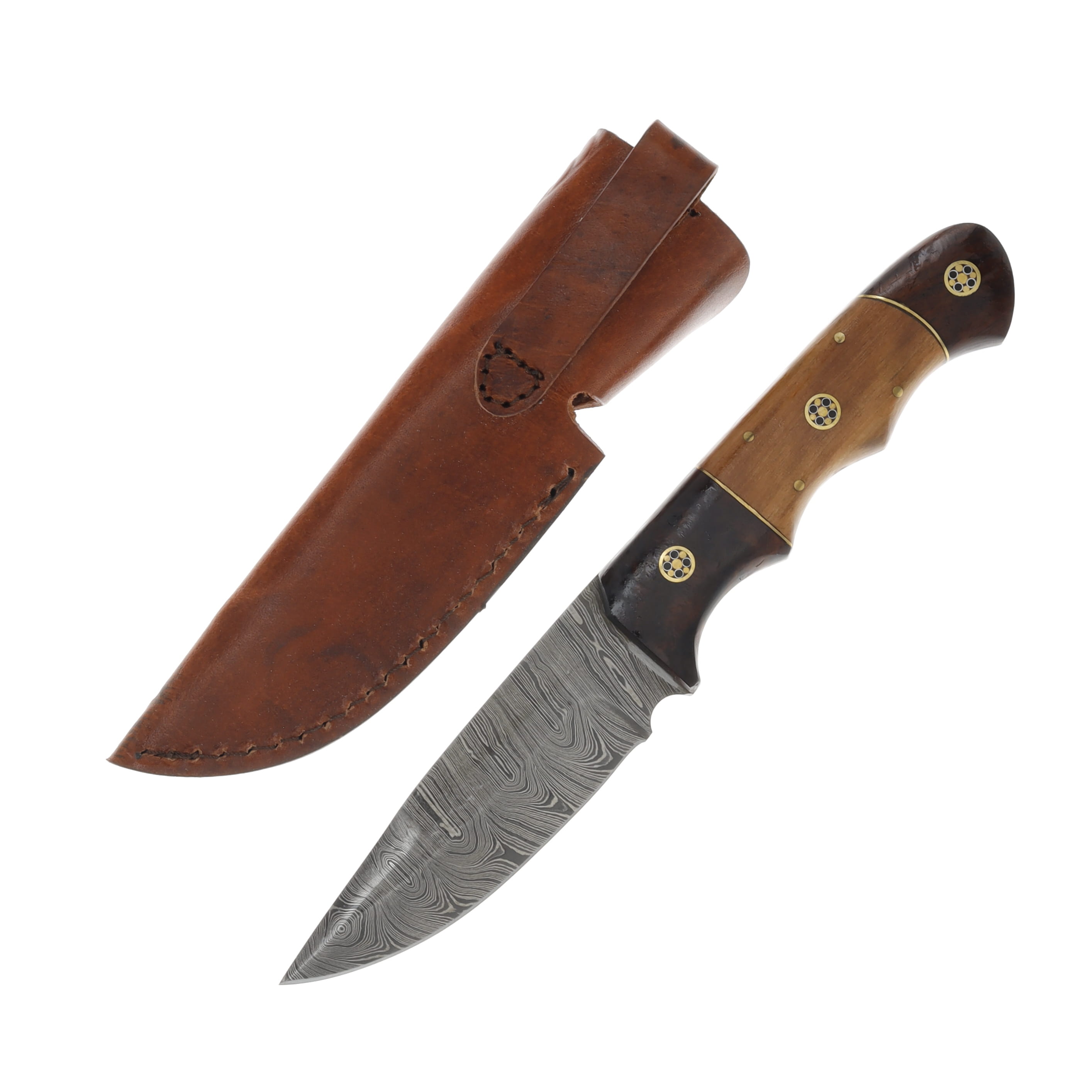 Valley Forge Damascus Fixed Blade Wood Handle VFD204OWWW View 2