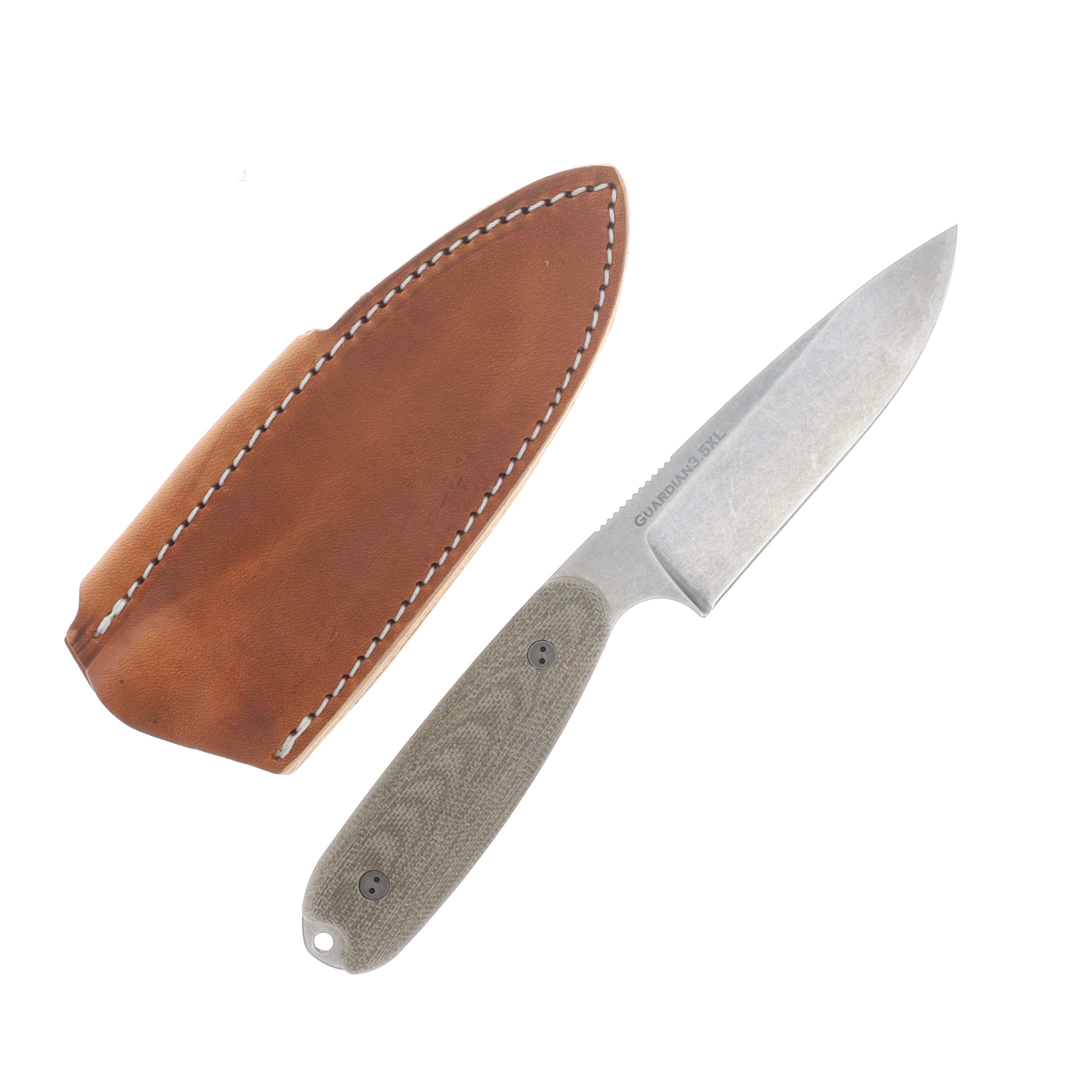 Bradford Guardian 3.5 XL 3D OD Green 4in Plain Stonewash Drop Point BRAD3495 View 1