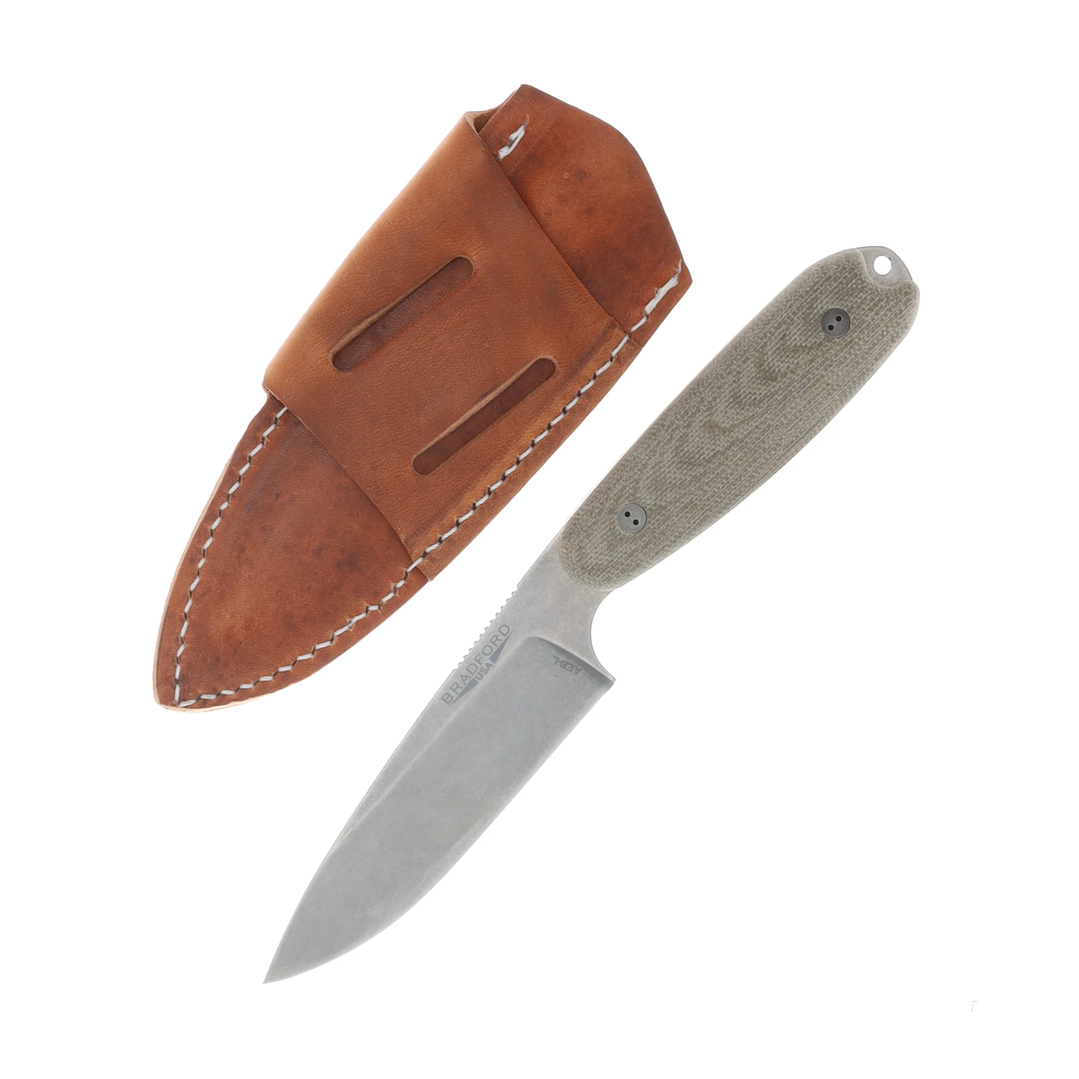 Bradford Guardian 3.5 XL 3D OD Green 4in Plain Stonewash Drop Point BRAD3495 View 2
