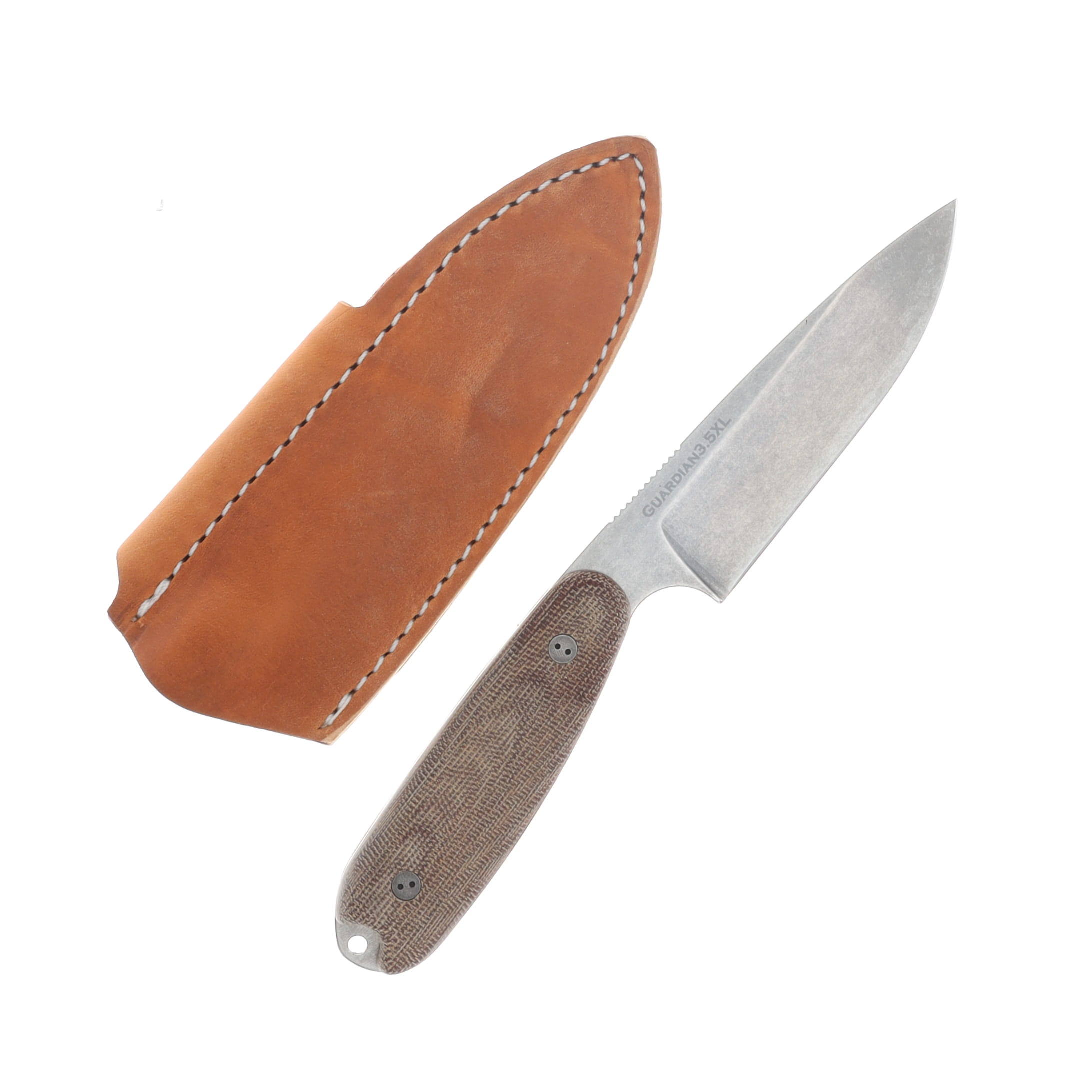 Bradford Guardian 3.5 XL 3D Natural 4in Plain Stonewash Drop Point