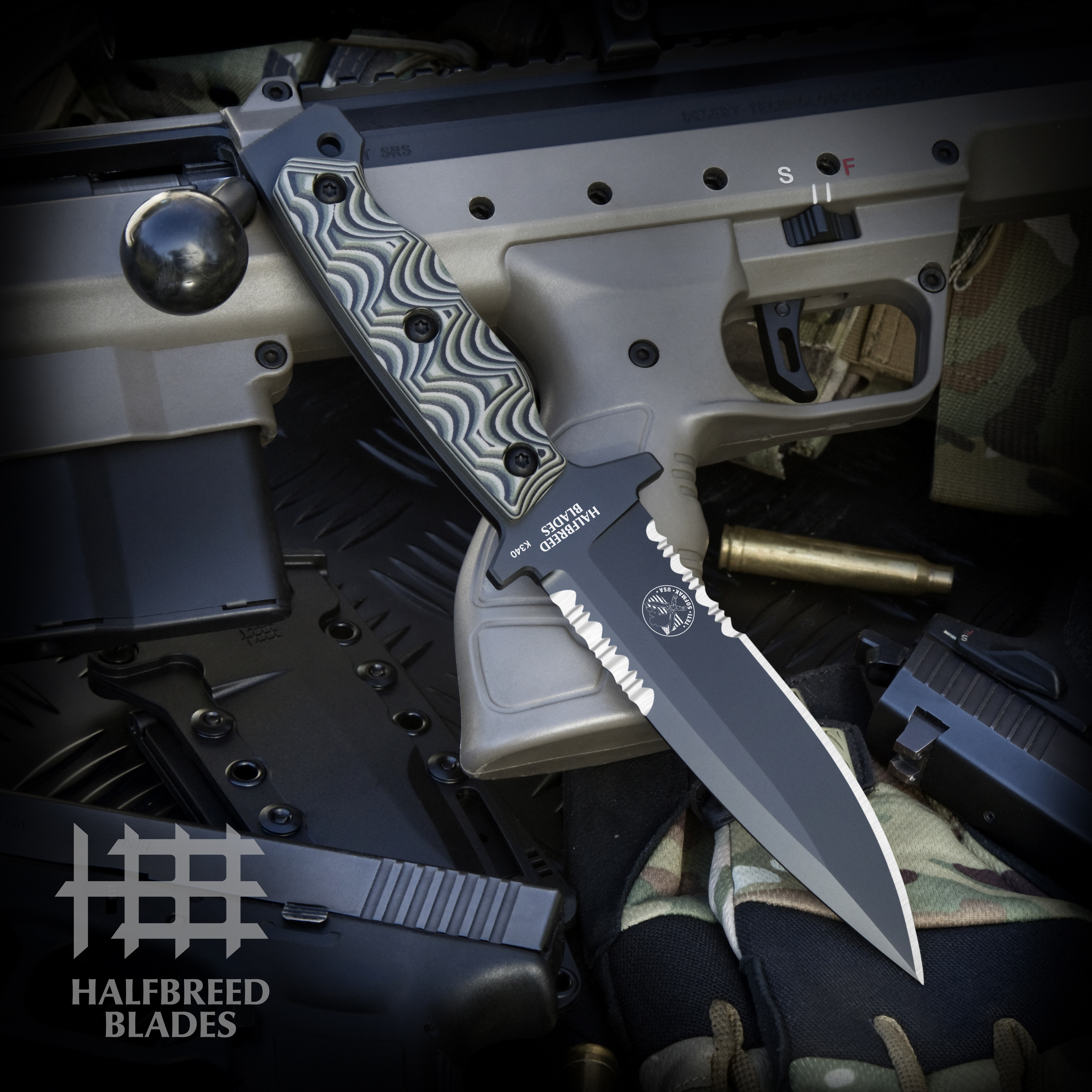 Halfbreed Medium Infantry Knife SOFMAK (Special Operations Forces Multi-Purpose Assault Knife)/Multicam G10/K340 MIK04CAMOSOFMAK View 1