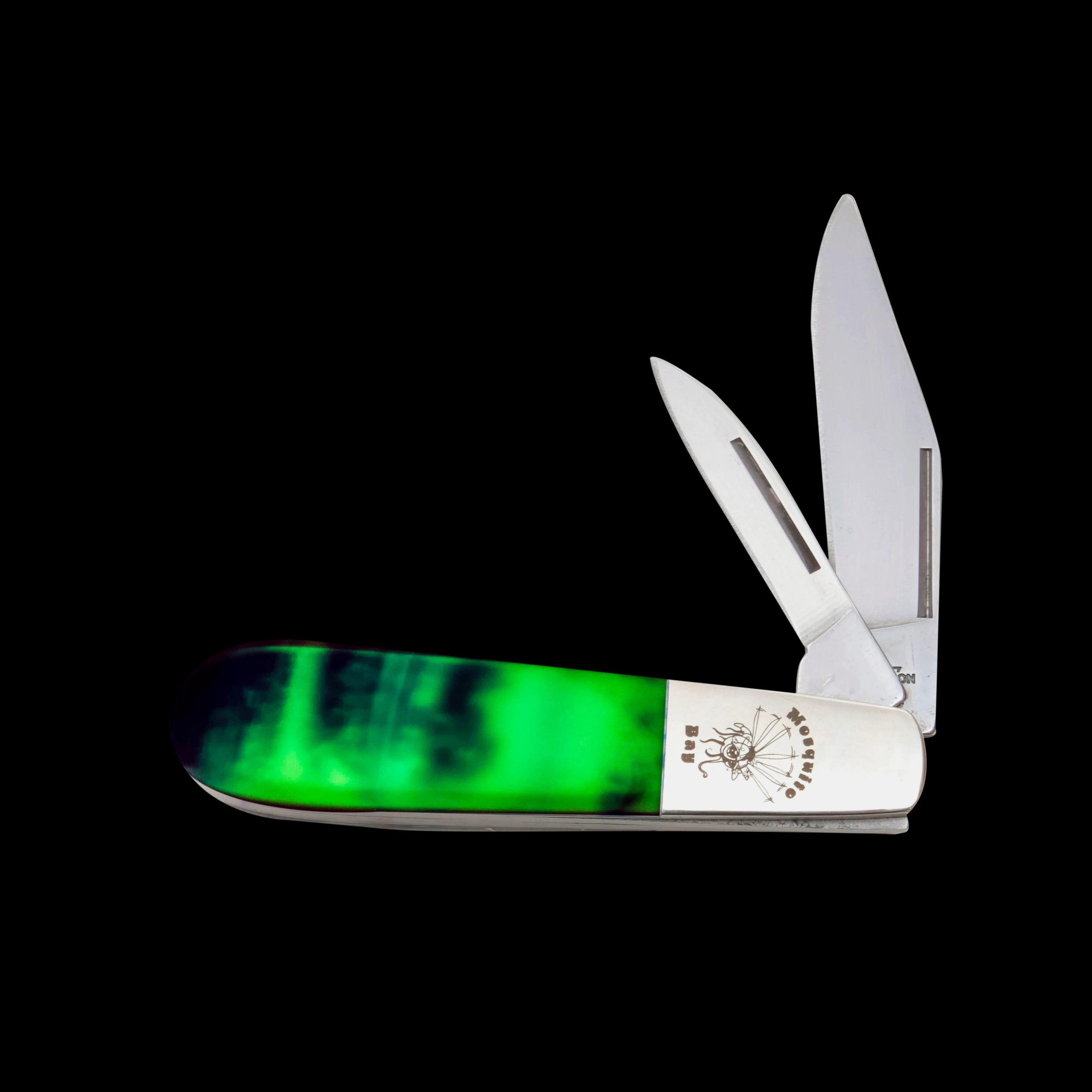 Bear & Son SMKW Exclusive Mosquito Bay Glow-in-the-Dark Barlow Folding Knife MB281GL3-1/2 View 2