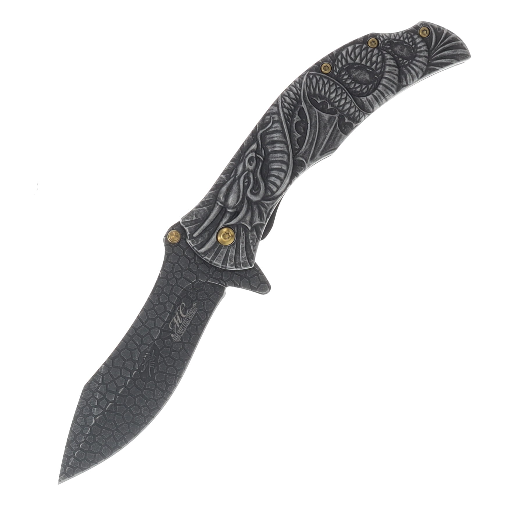 Masters Collection MC-A014SW Dragon Folding Knife Black Stonewash MCMCA014SW View 2