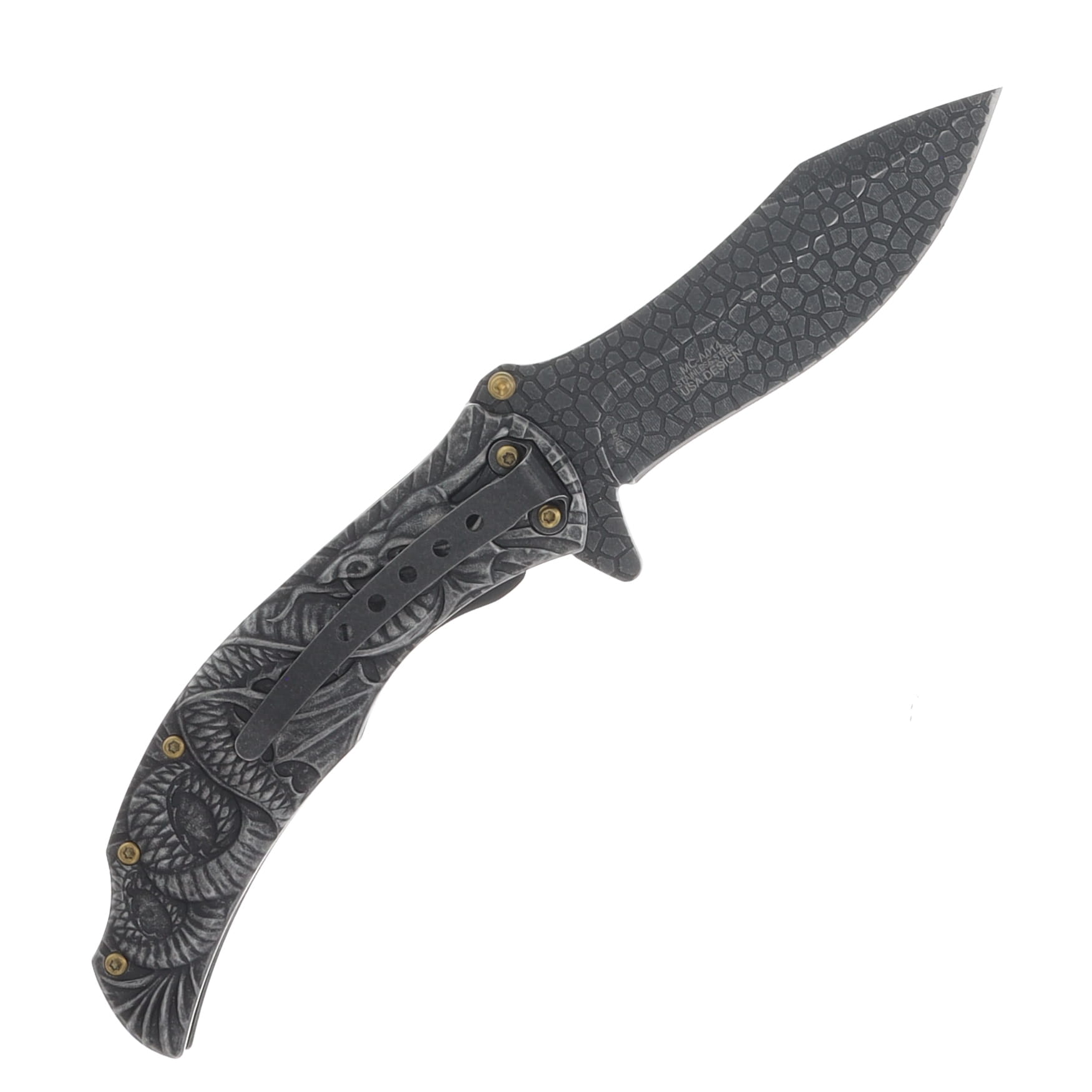 Masters Collection MC-A014SW Dragon Folding Knife Black Stonewash MCMCA014SW View 1