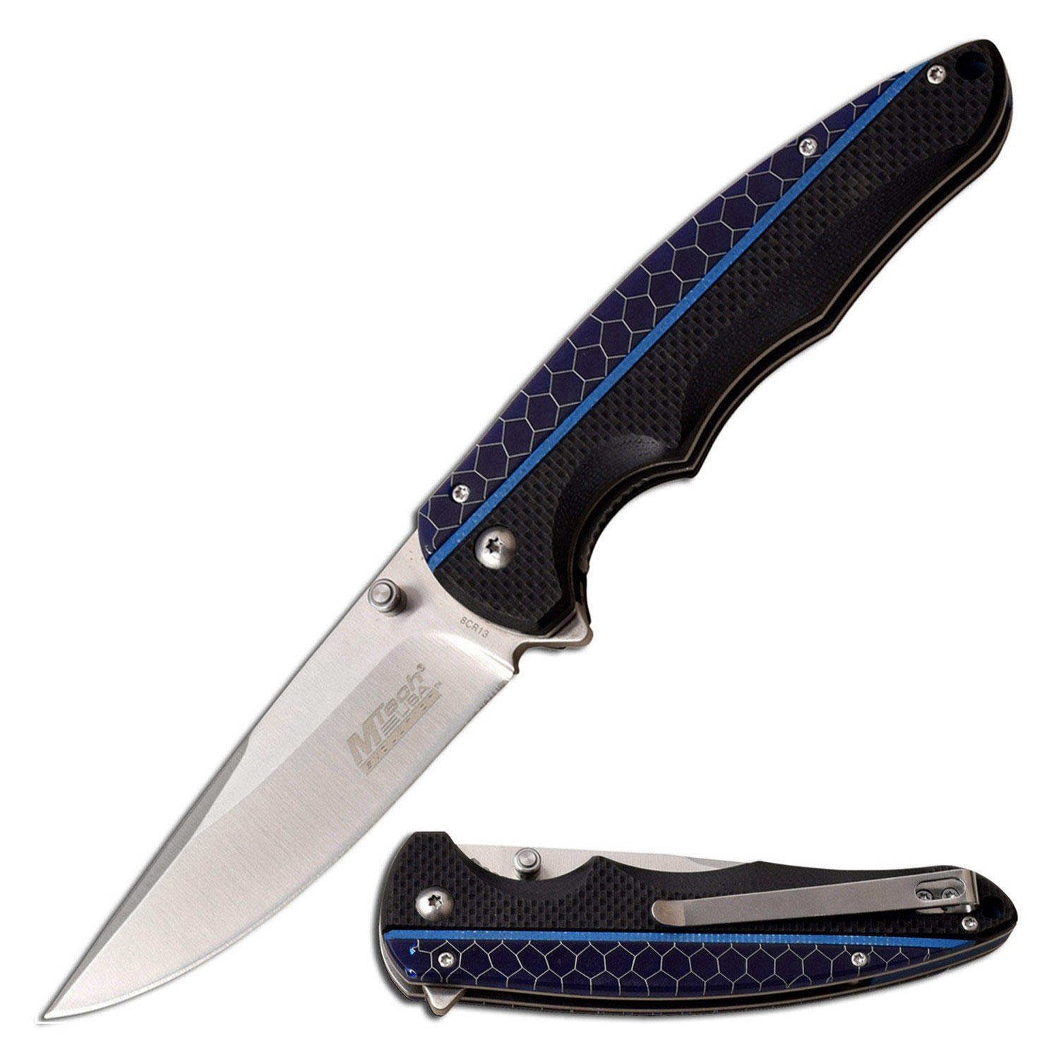 MTech USA Evolution Linerlock/SS  Blade/ C-tek & G10 Handle MCMTEFDR019BL View 1