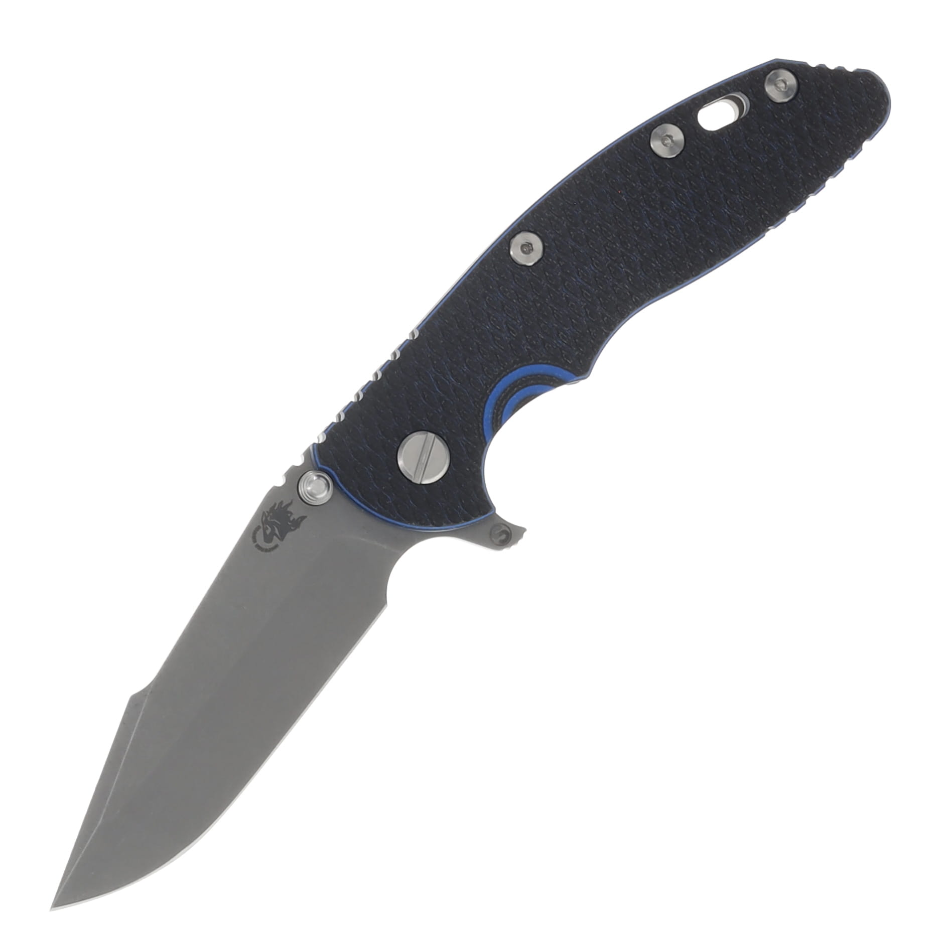 Hinderer 3.5 XM-18 Skinny Harpoon Spanto Tri-Way Working Finish Blue/Black G-10 KXM35SKHSTWWFBLBK View 1