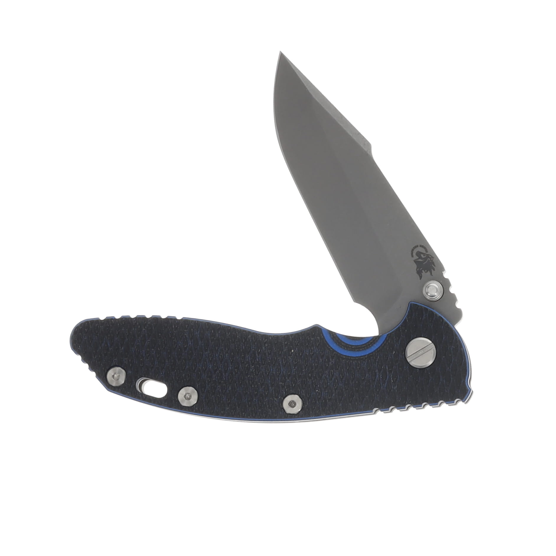 Hinderer 3.5 XM-18 Skinny Harpoon Spanto Tri-Way Working Finish Blue/Black G-10 KXM35SKHSTWWFBLBK View 3