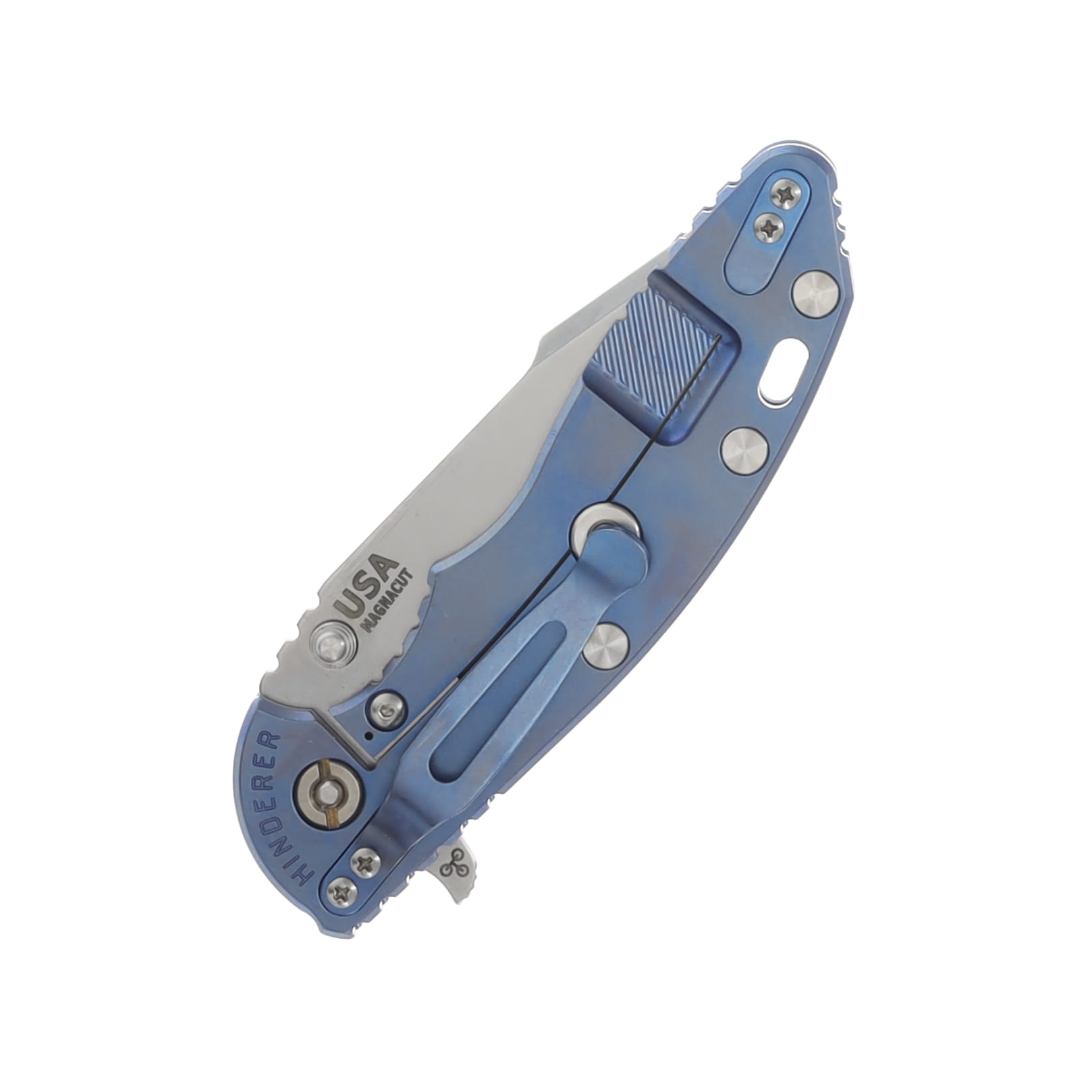 Hinderer 3.5 XM-18 Skinny Harpoon Spanto Tri-Way Stonewash Blue with Blue G10 KXM35SKHSTWSWBLBL View 4