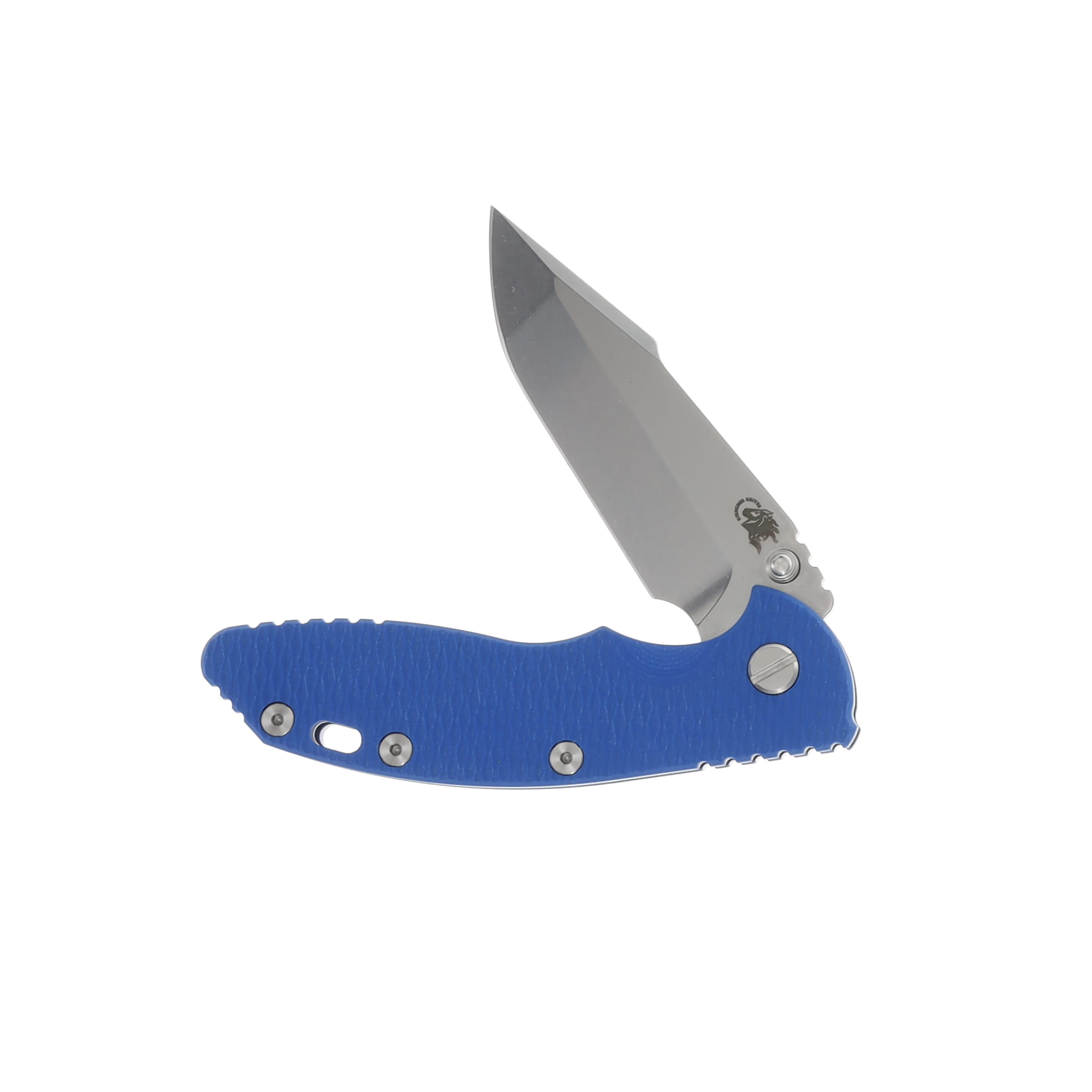 Hinderer 3.5 XM-18 Skinny Harpoon Spanto Tri-Way Stonewash Blue with Blue G10 KXM35SKHSTWSWBLBL View 3