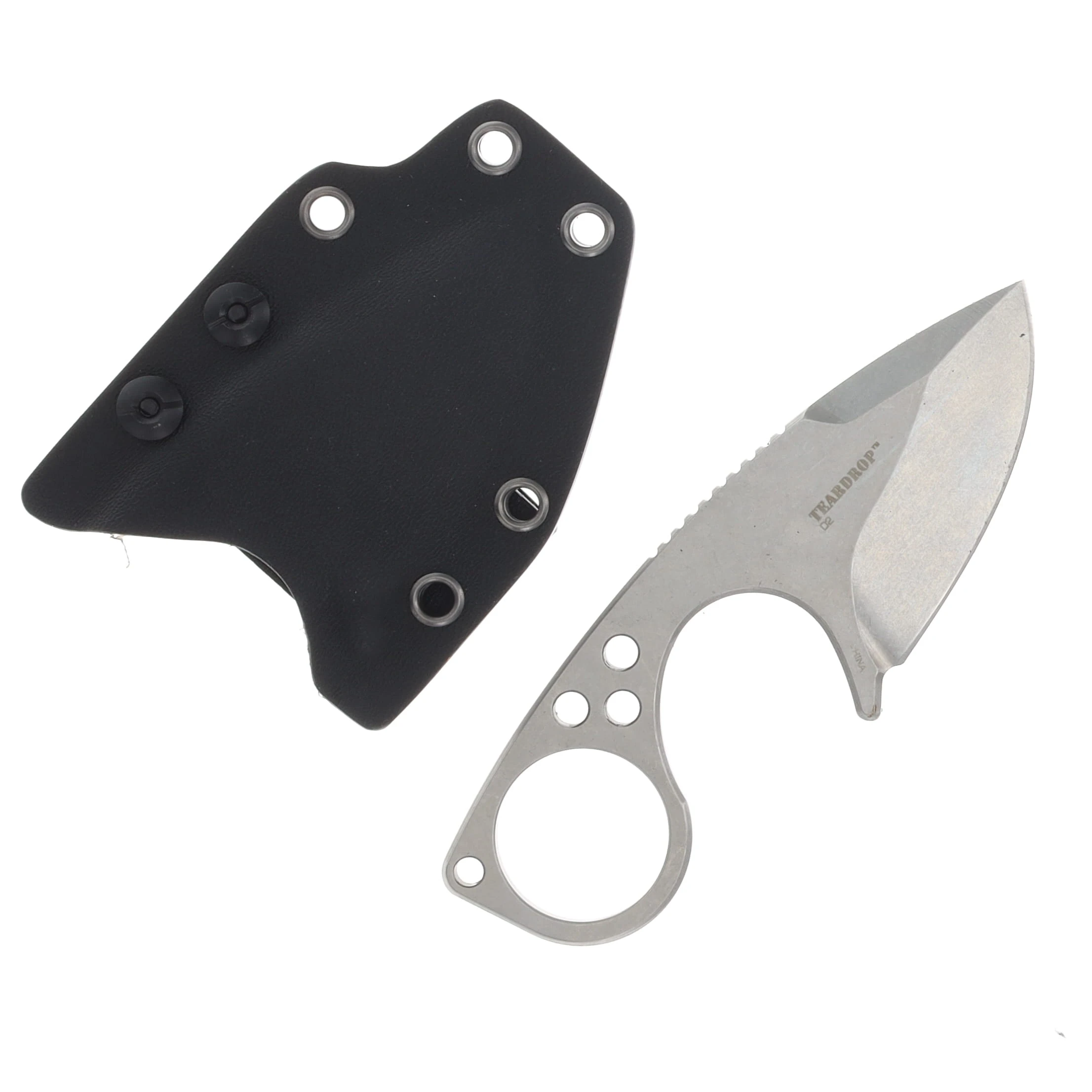 Elite Tactical TEARDROP Fixed Blade Knife/All Silver MCETFIX011 View 2