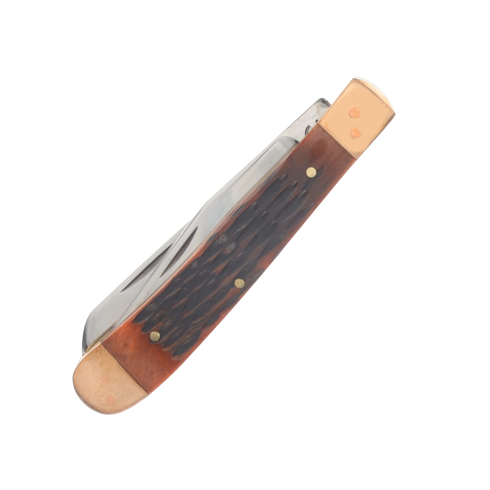 Frost Copperhead Creek Amber Jigged Bone Big Game Trapper Folding Knife FRCHC312AJBC View 3