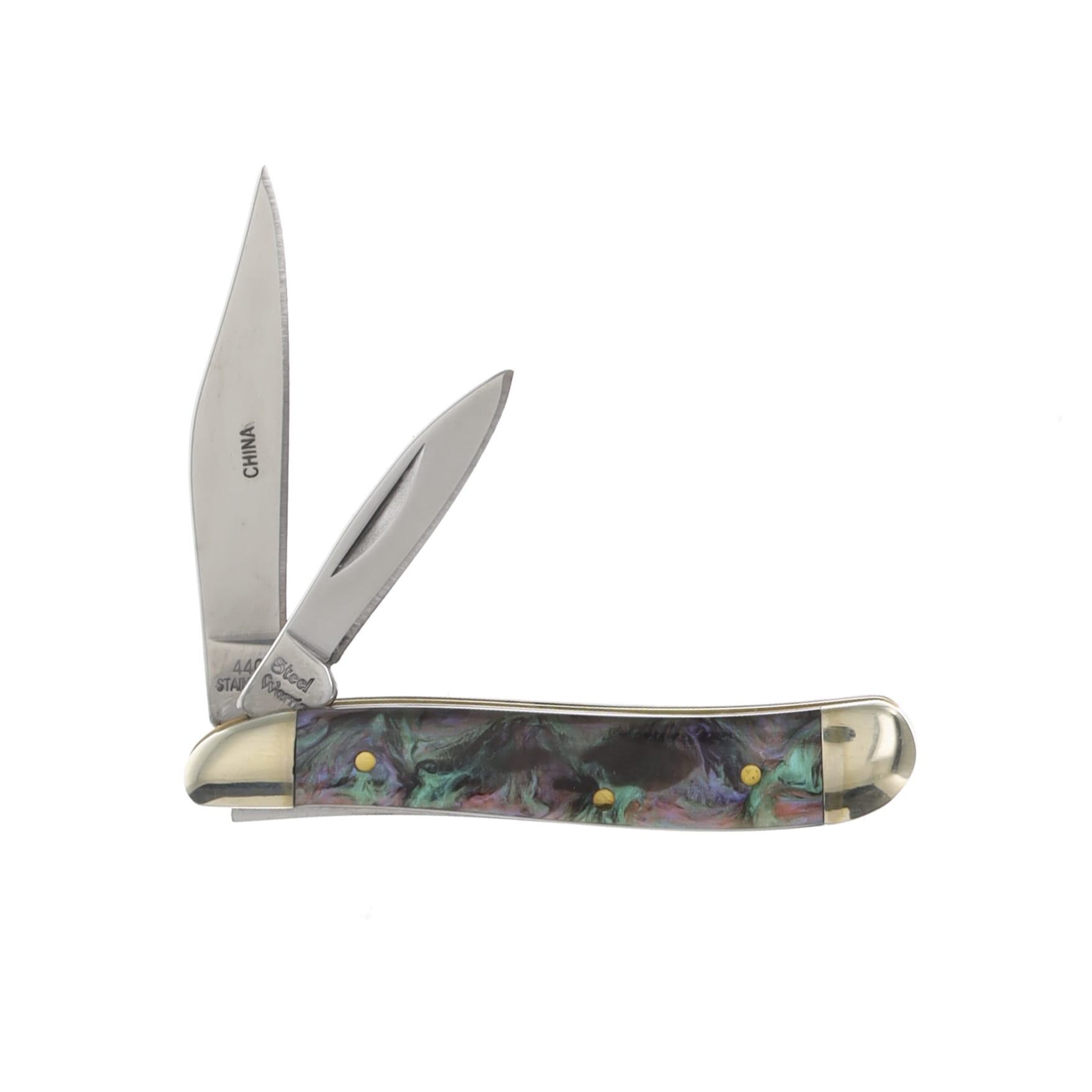 Frost Steel Warrior Synthetic Abalone Peanut Folding Knife FRSW107SYAB View 3
