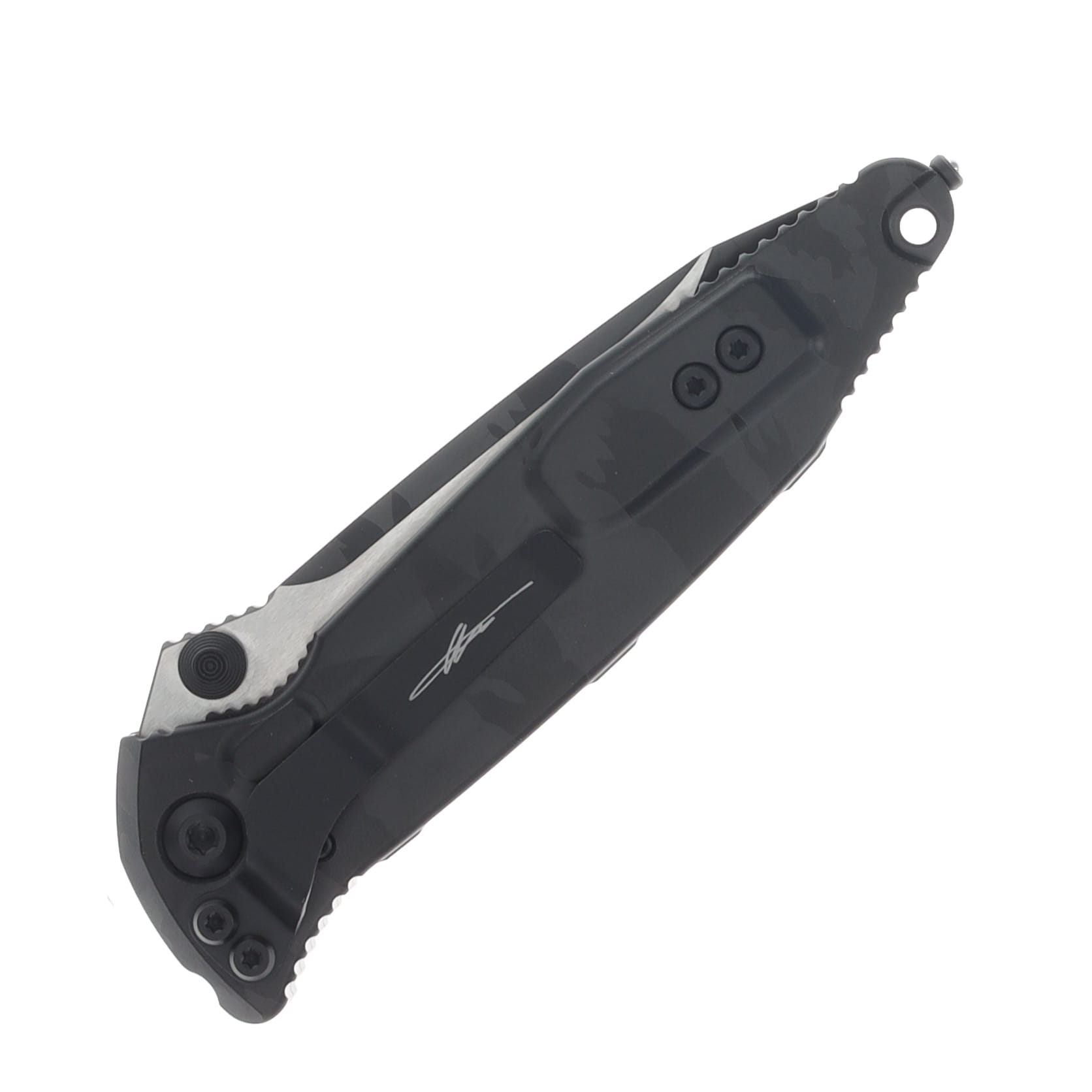 Microtech Socom Elite Folding Knife T/E Standard Midnight Tiger Camo Signature Series MT1611MTCSZ4 View 4