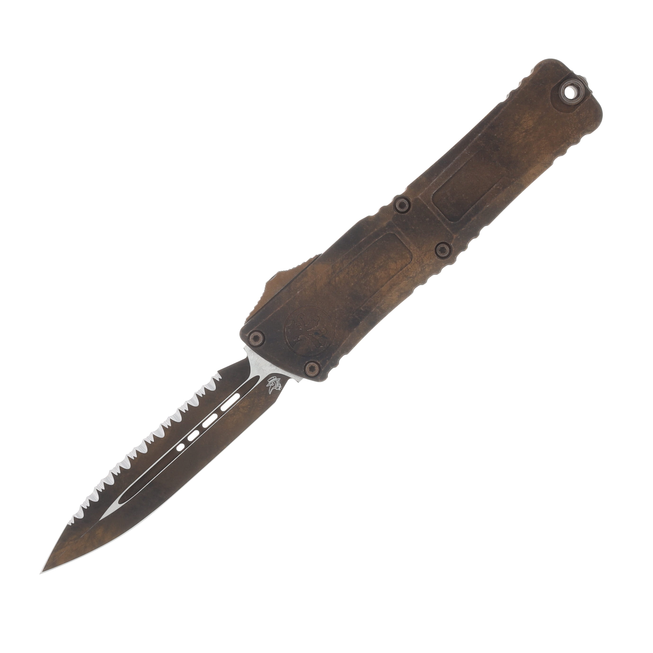 Microtech Combat Troodon GEN III OTF Auto D/E Full Serrate Plague Outbreak Signature Series AUMT11423PLOBS View 1