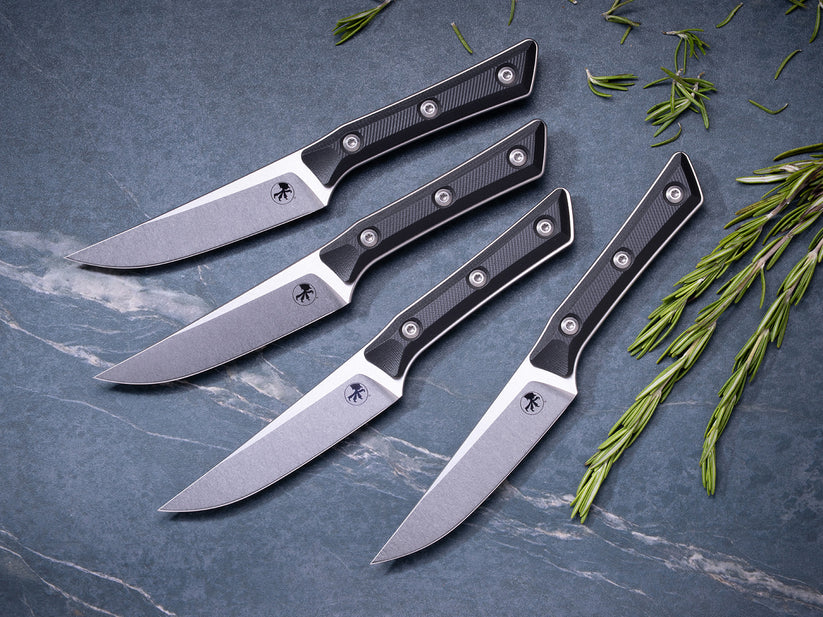 Microtech 4.5in Steak Knife Set Stonewash Standard Black G-10 MT360010SETBK View 9