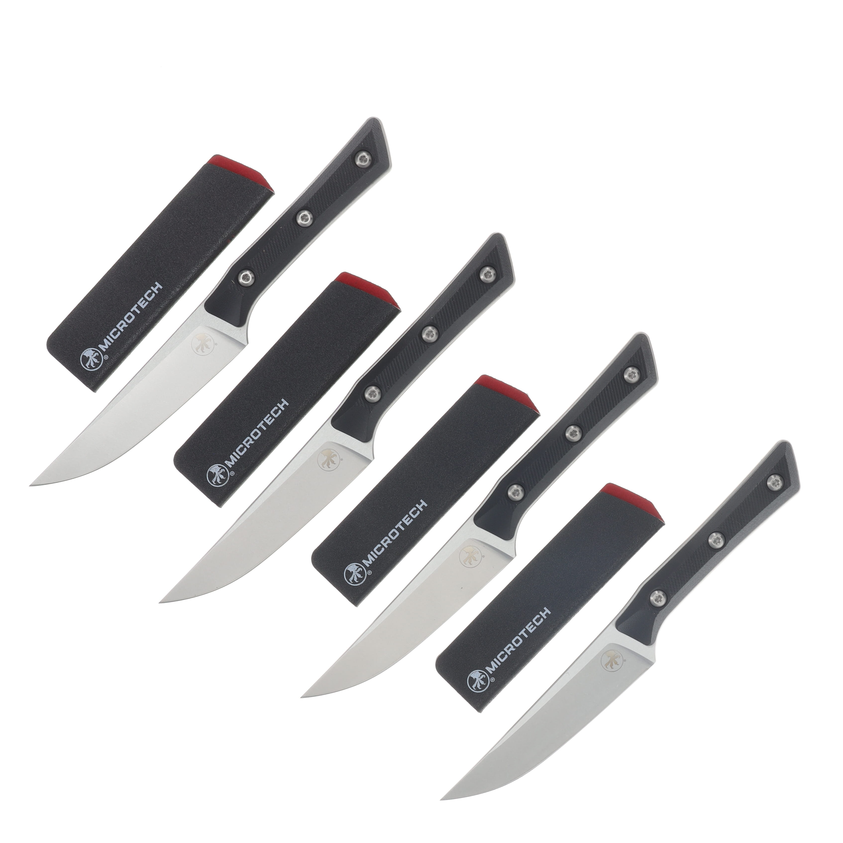 Microtech 4.5in Steak Knife Set Stonewash Standard Black G-10 MT360010SETBK View 1