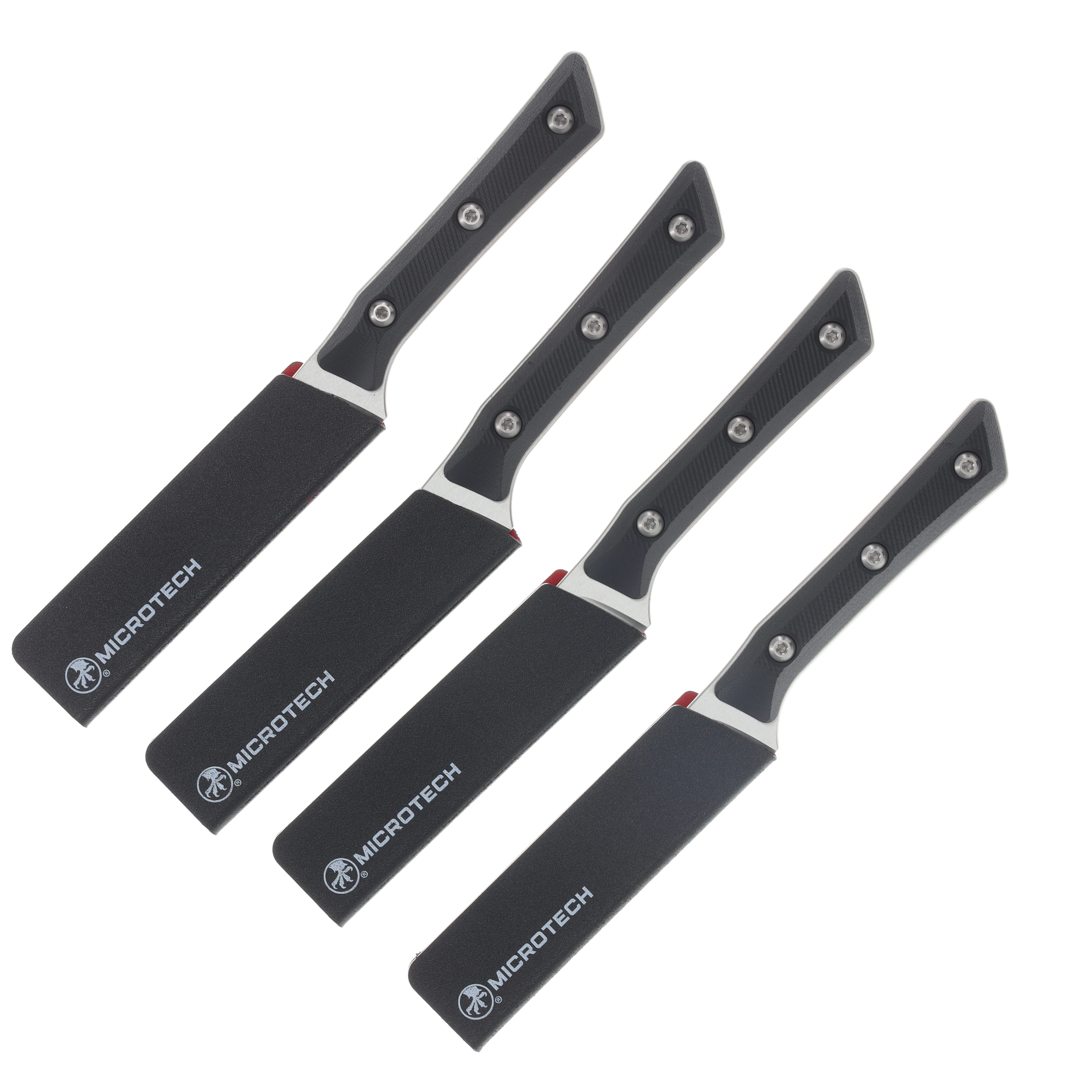 Microtech 4.5in Steak Knife Set Stonewash Standard Black G-10 MT360010SETBK View 3