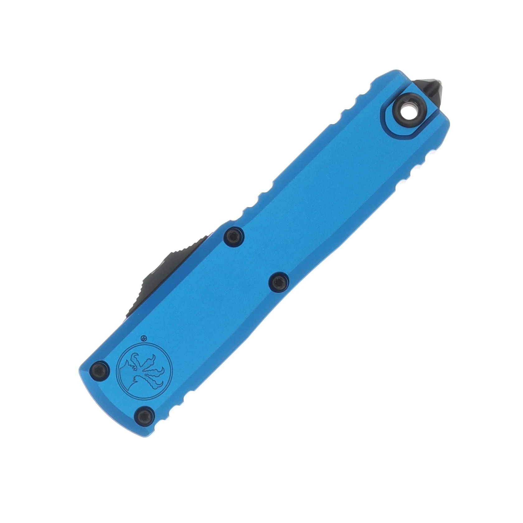 Microtech UTX-85 Gen IV OTF Auto D/E Black Full Serrate Blue AUMT123243BL View 4