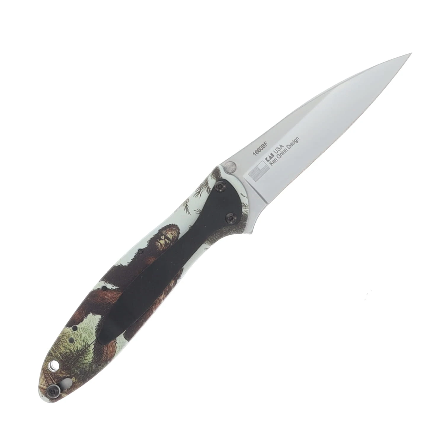 Kershaw Leek Aluminum Handle With Bigfoot Artwork 14C28N Blade KS1660BF View 2