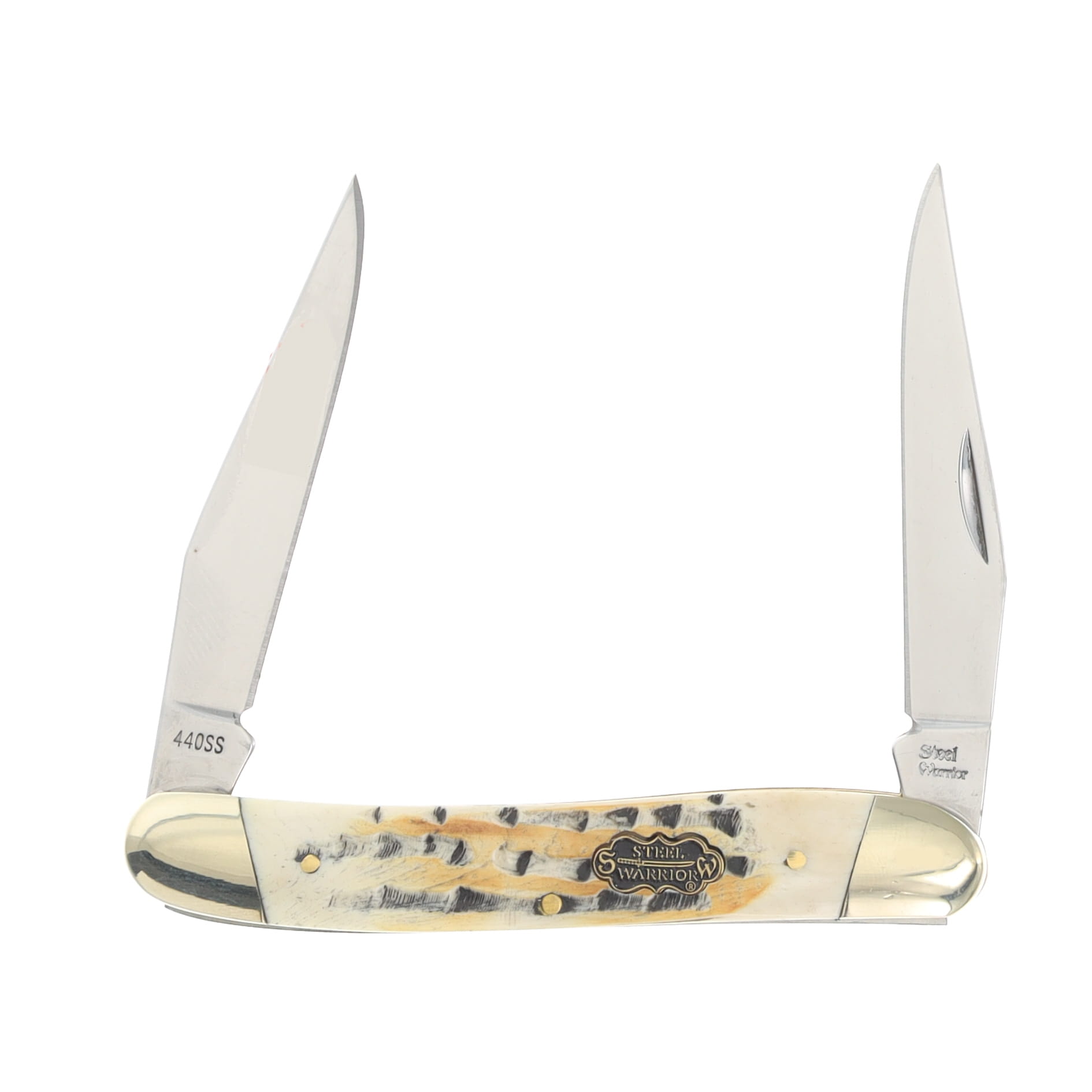 Frost Steel Warrior Muskrat Folding Knife Butter Rum Bone Handle FRSW122BR View 1