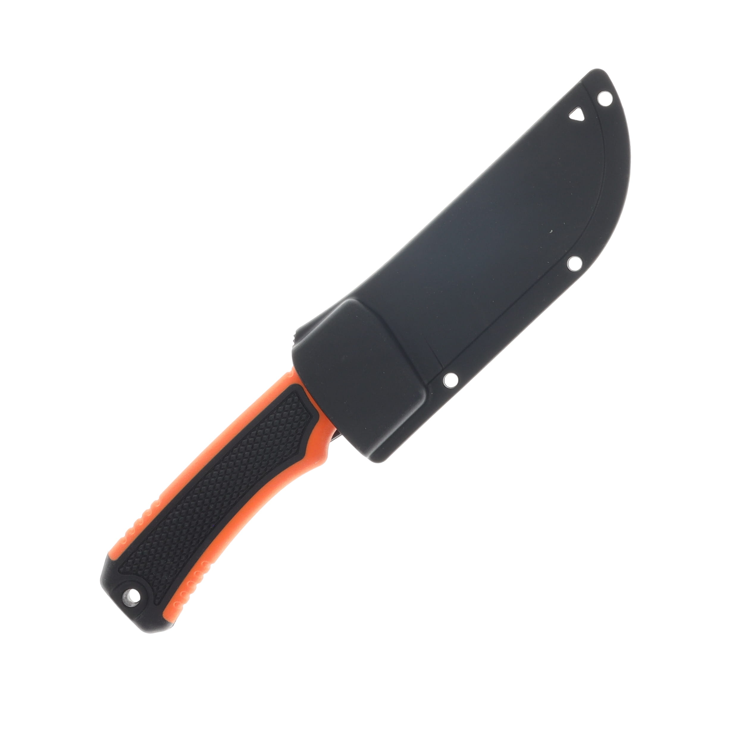 Marbles Fixed Blade Knife Orange - Black 4in Modified Clip Point MR692 View 6