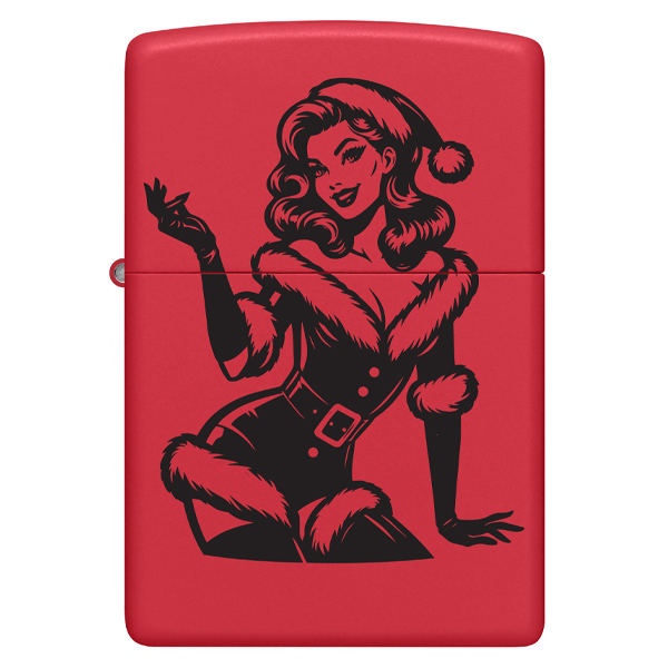 Zippo SMKW Exclusive Christmas 2025 Christmas Gal Outline on Red Limited Edition Lighter ZPC425328 View 1